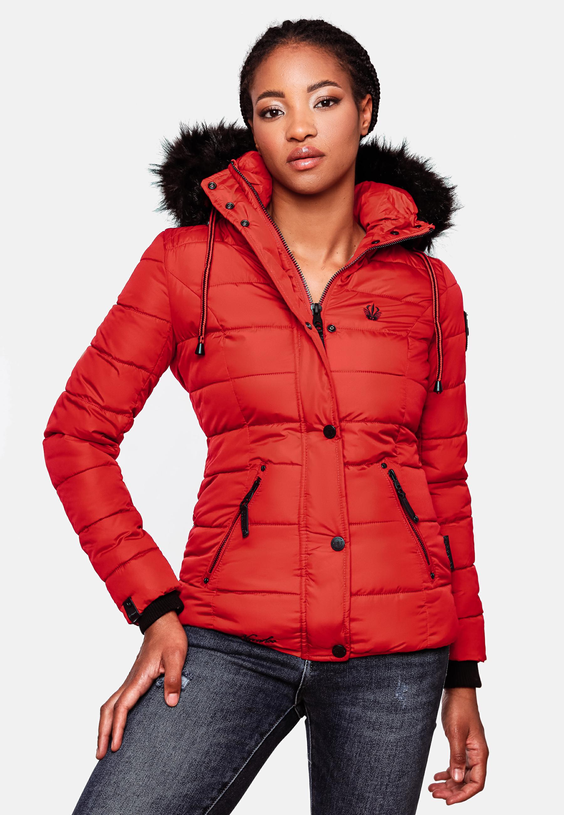 Winter Steppjacke mit abnehmbarer Kapuze "Zuckerbiene" Rot