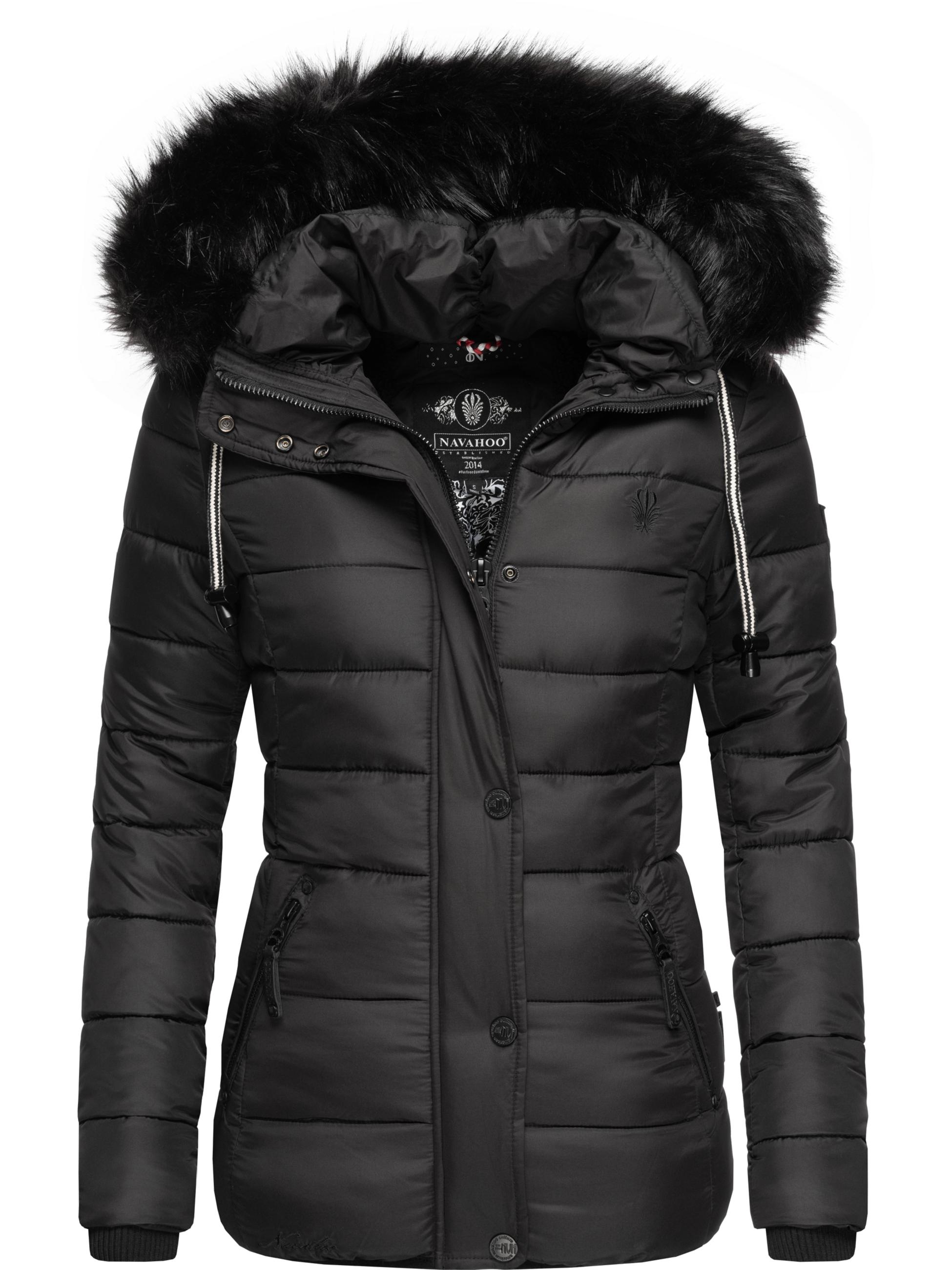 Winter Steppjacke mit abnehmbarer Kapuze "Zuckerbiene" Schwarz