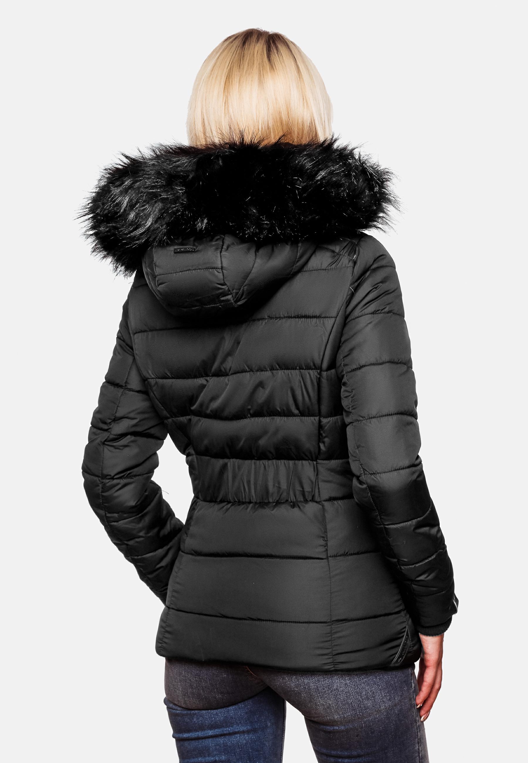 Winter Steppjacke mit abnehmbarer Kapuze "Zuckerbiene" Schwarz