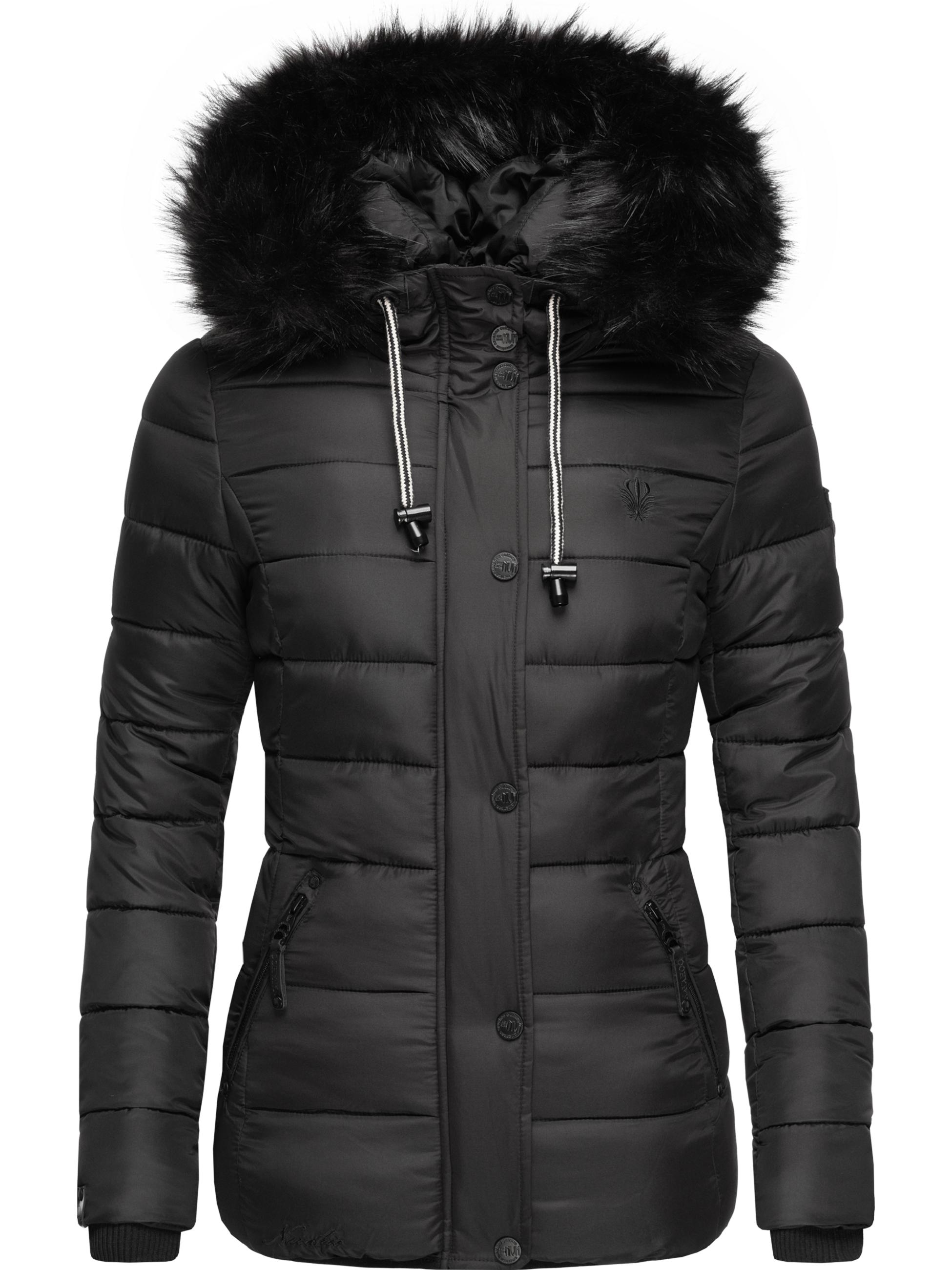 Winter Steppjacke mit abnehmbarer Kapuze "Zuckerbiene" Schwarz