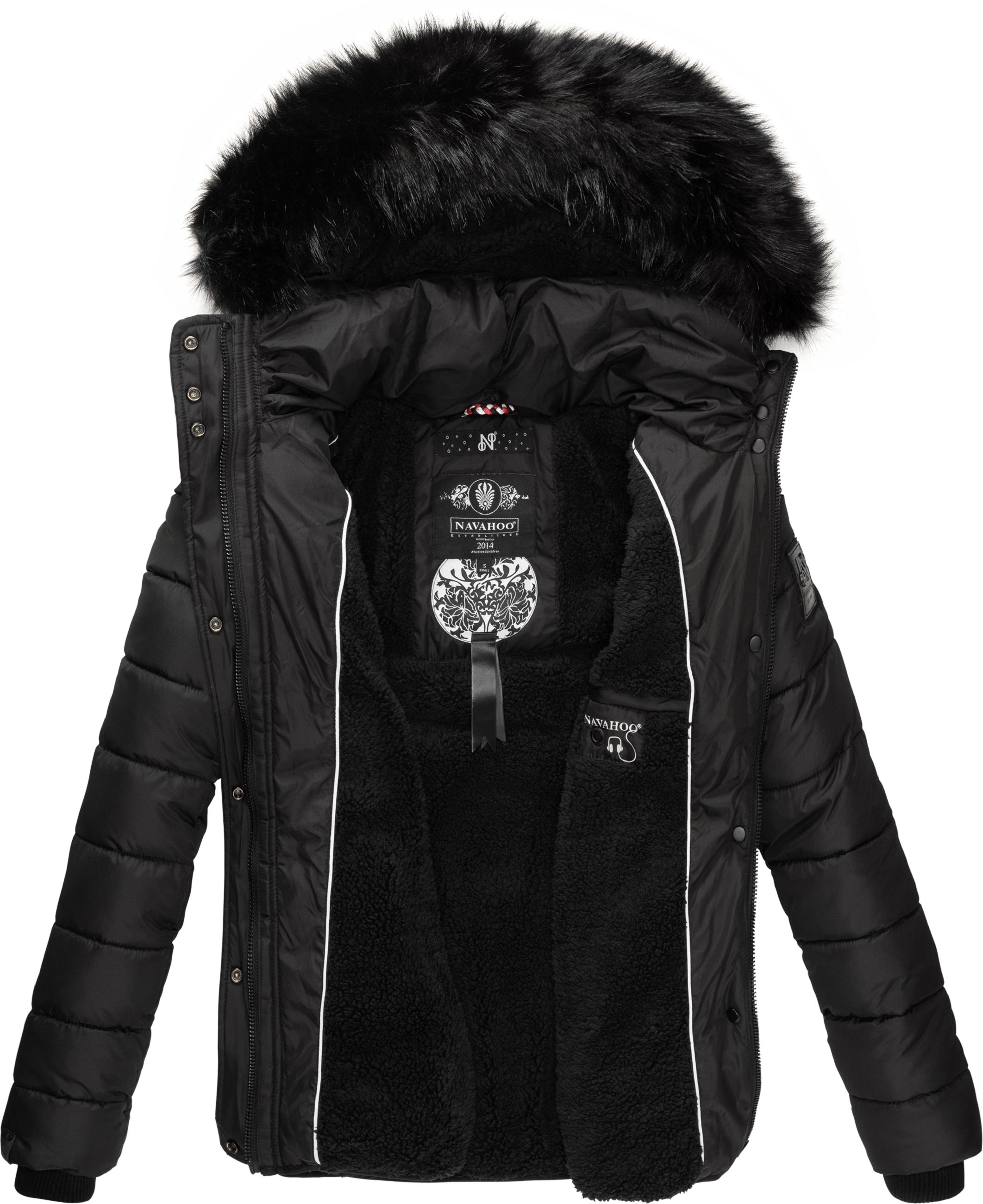 Winter Steppjacke mit abnehmbarer Kapuze "Zuckerbiene" Schwarz