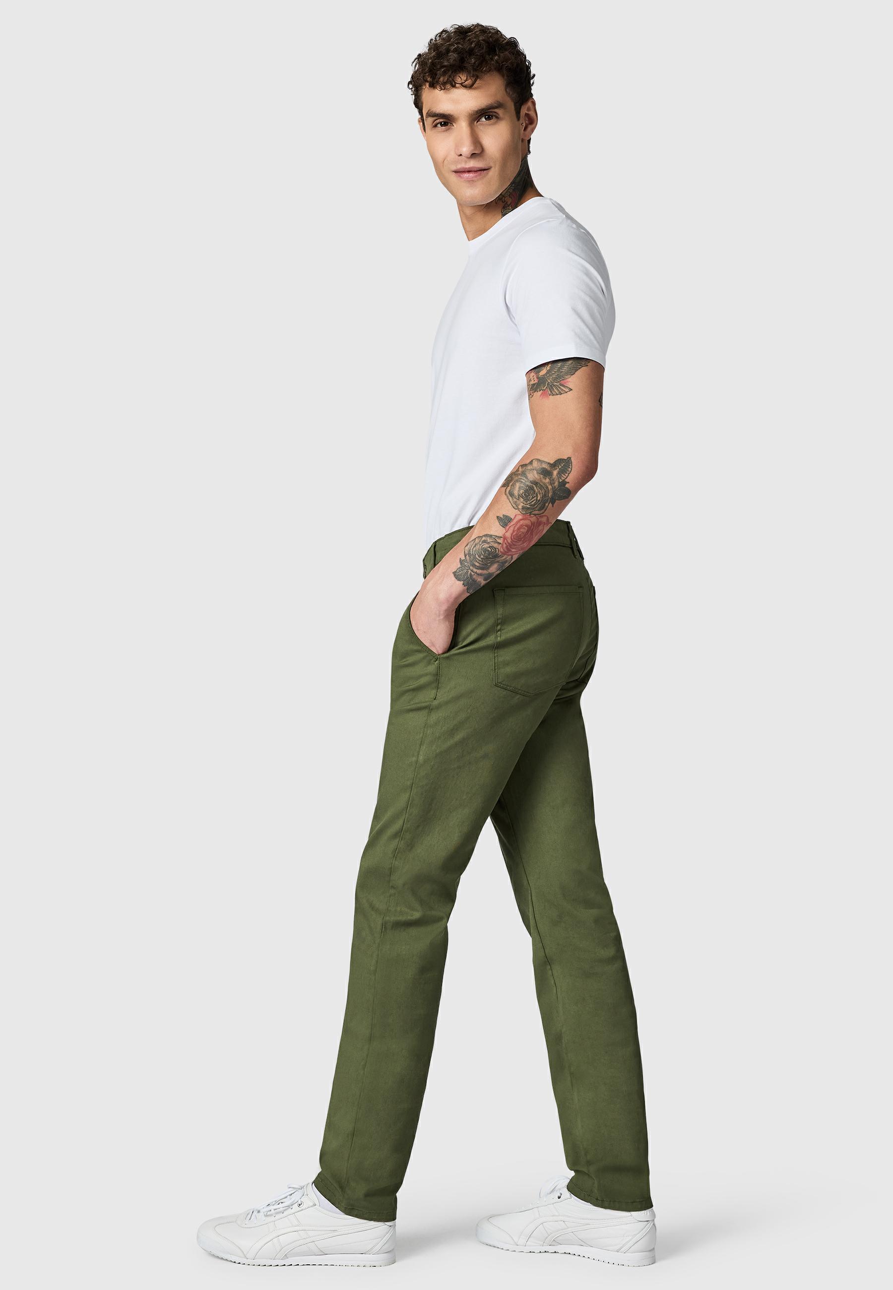 Lange Chino-Hose "Astron" Tapered Fit Fusion Olive