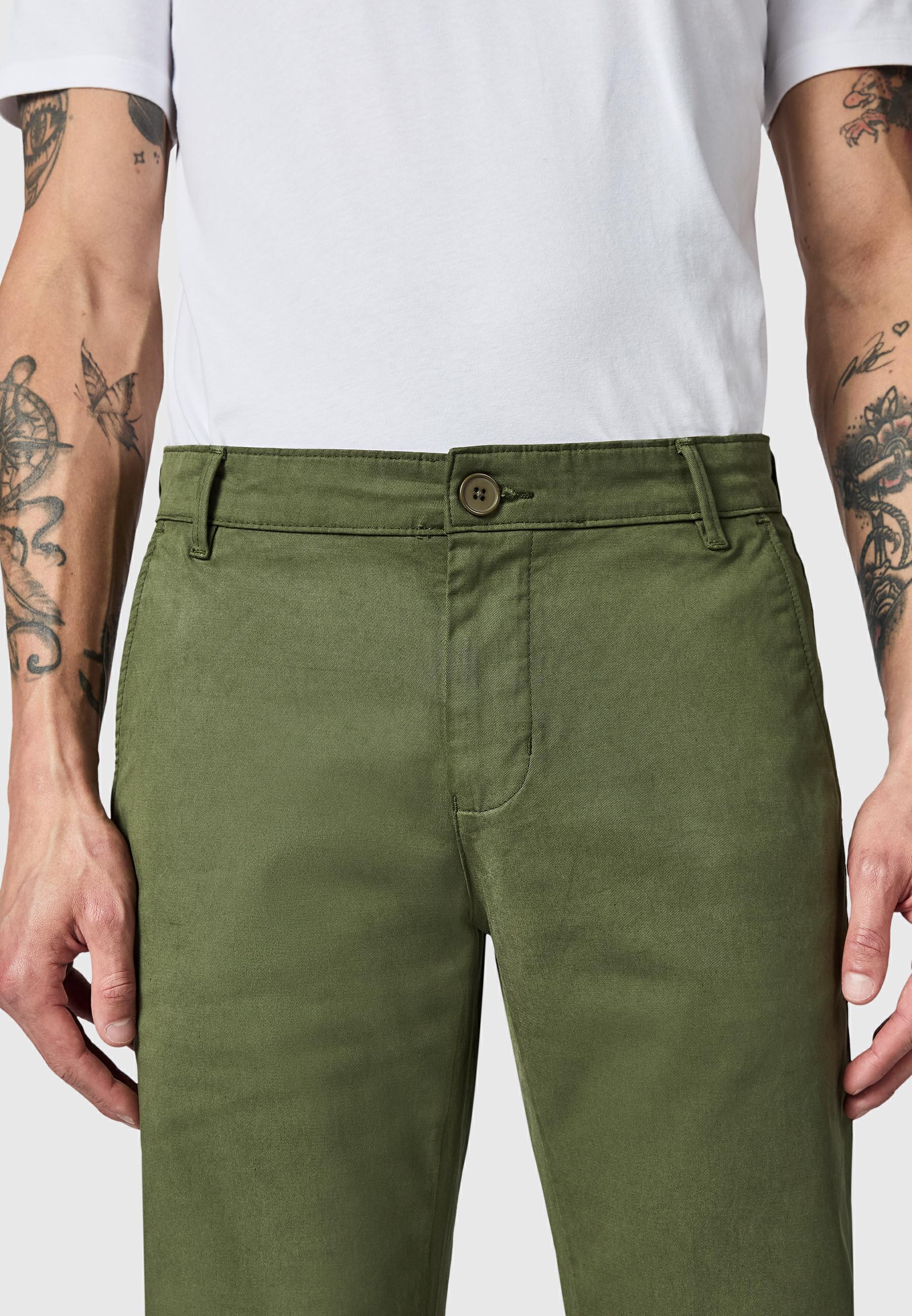 Lange Chino-Hose "Astron" Tapered Fit Fusion Olive