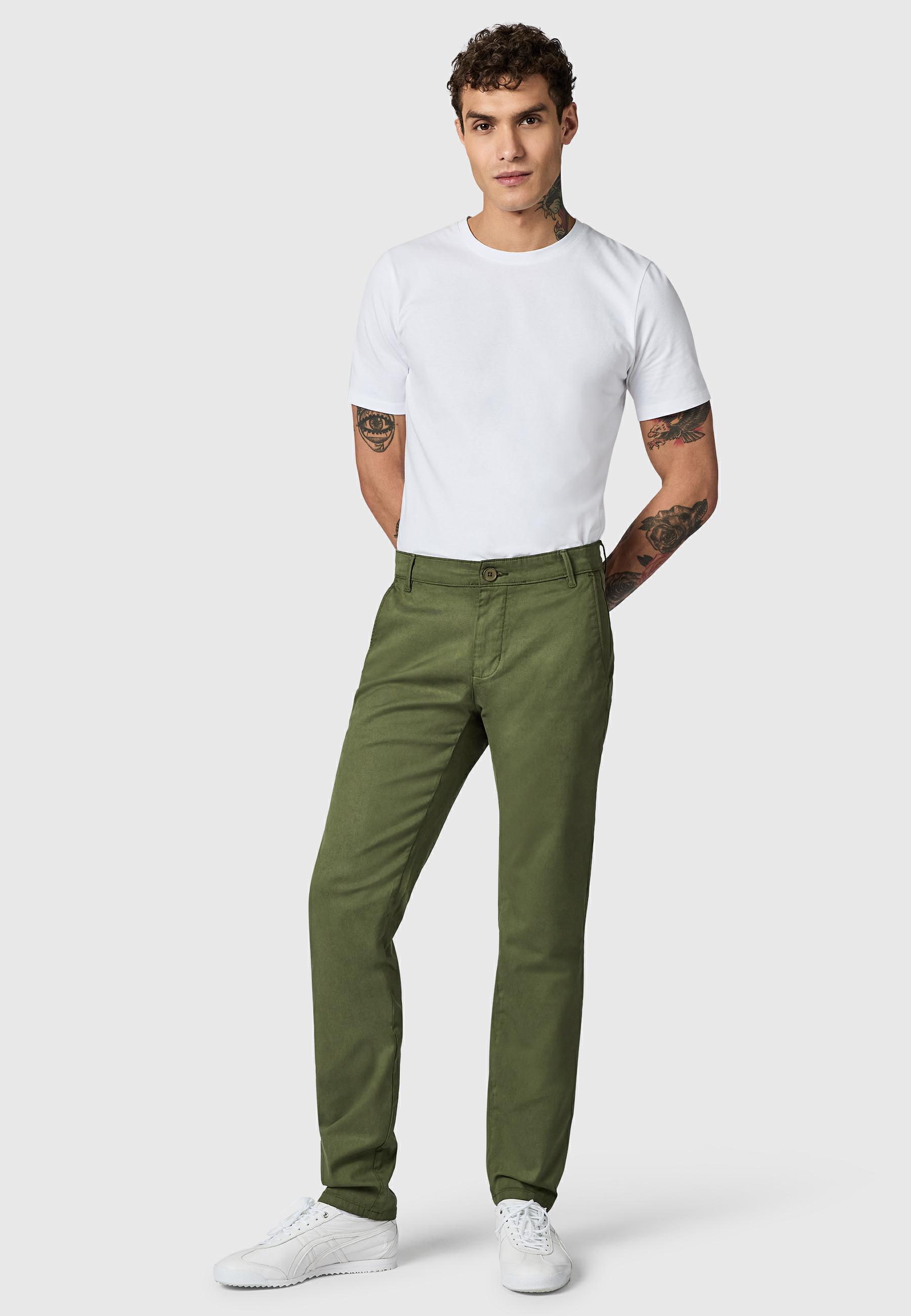 Lange Chino-Hose "Astron" Tapered Fit Fusion Olive