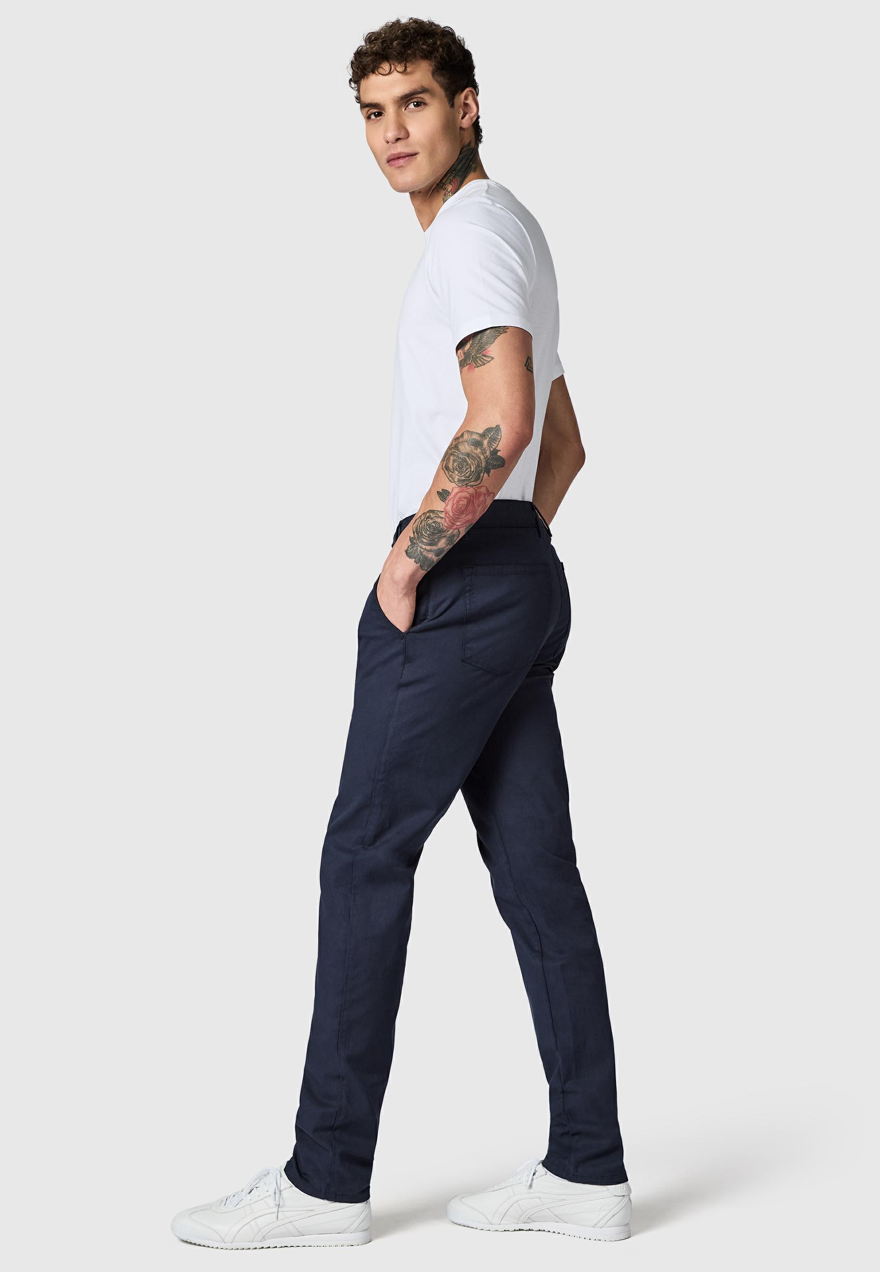 Lange Chino-Hose "Astron" Tapered Fit Warp Navy