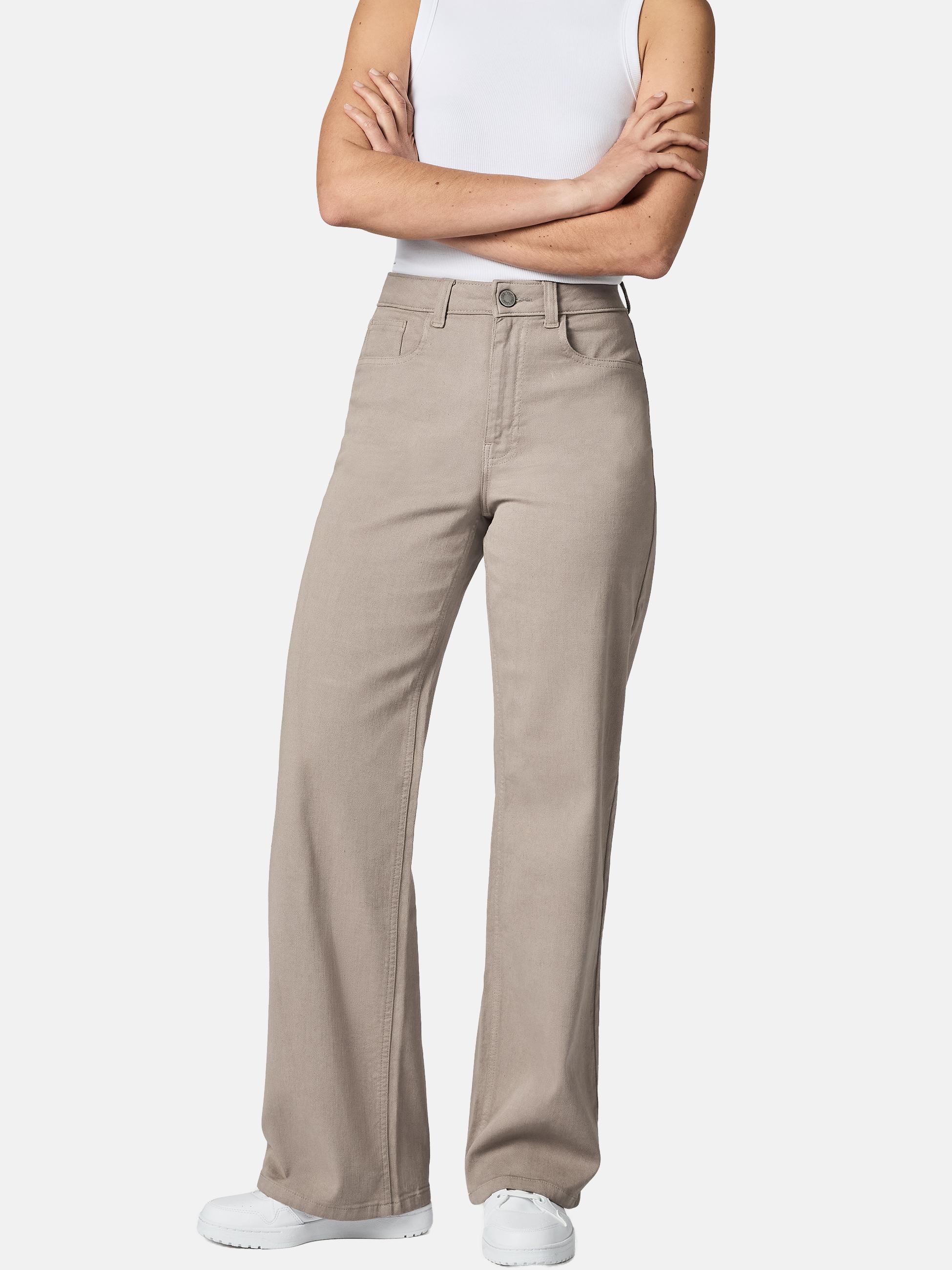 Lange Hose "Cyrele" Wide Leg Comet Taupe