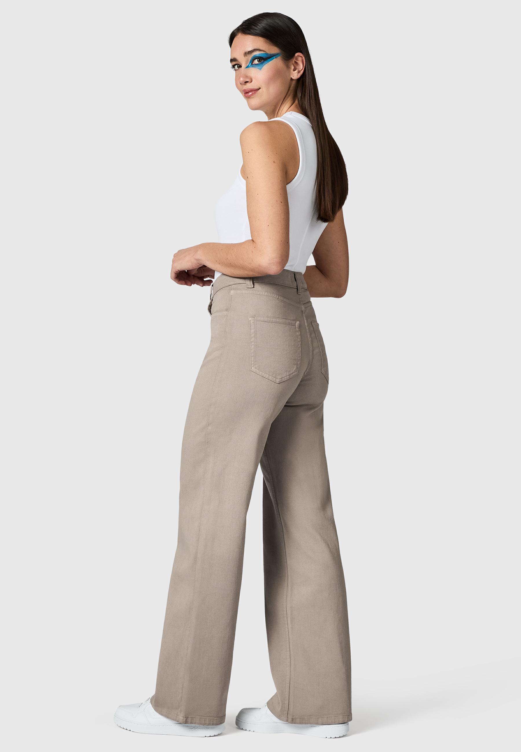Lange Hose "Cyrele" Wide Leg Comet Taupe