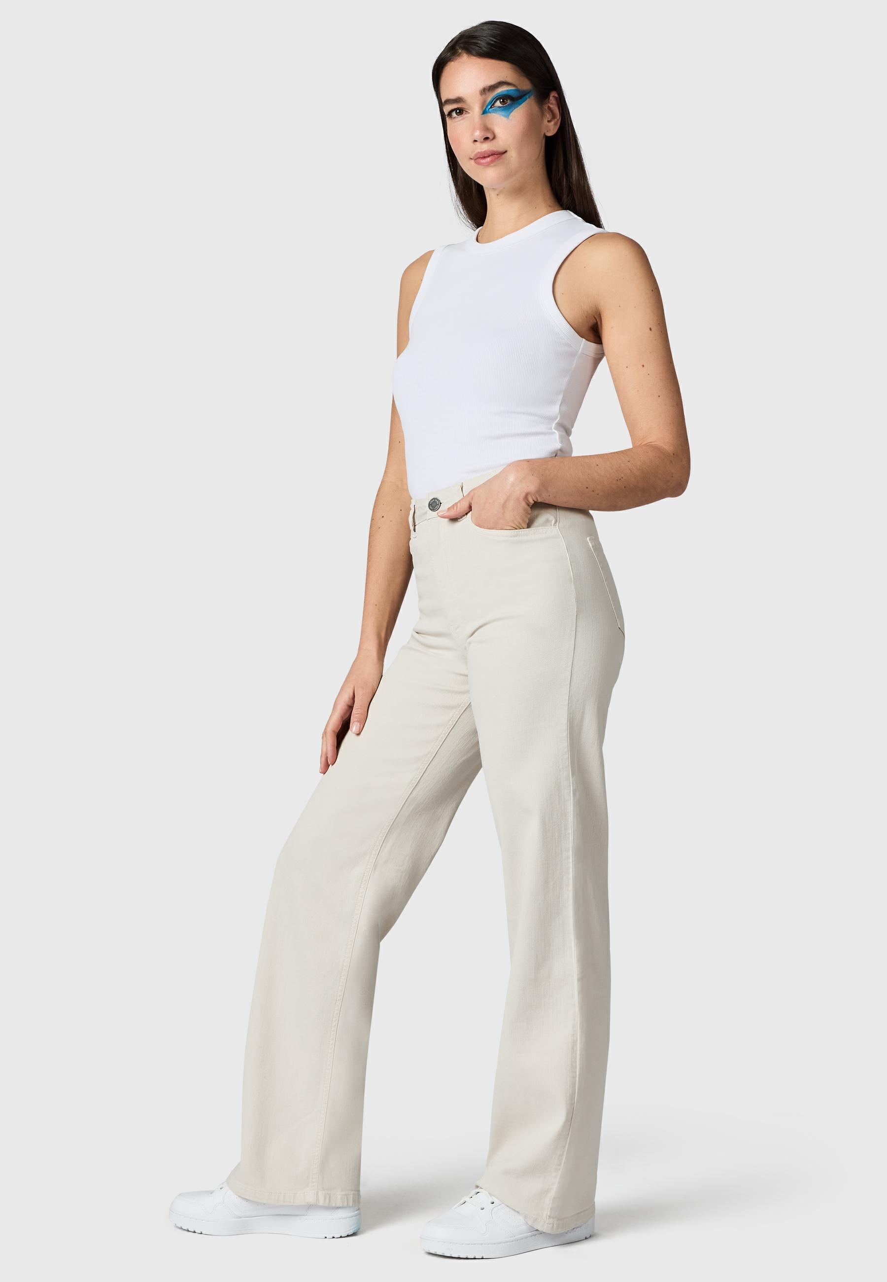 Lange Hose "Cyrele" Wide Leg Orbit Sand