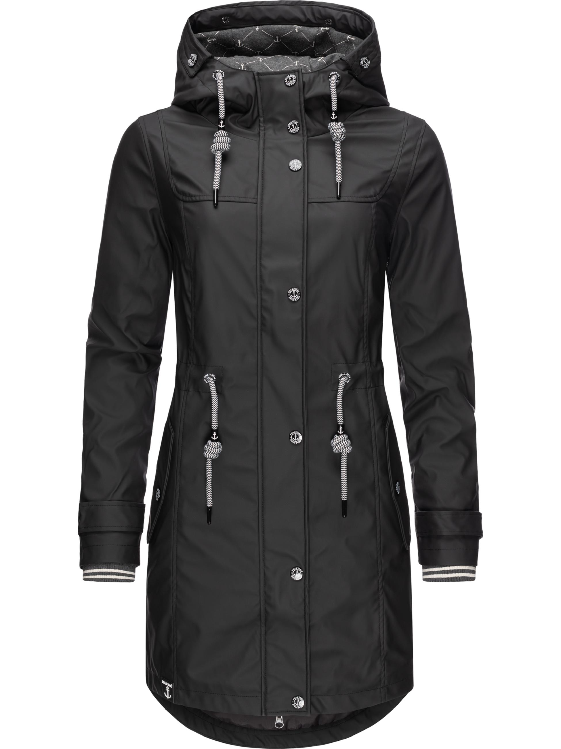 Regenjacke Regenmantel "L60041" Schwarz21