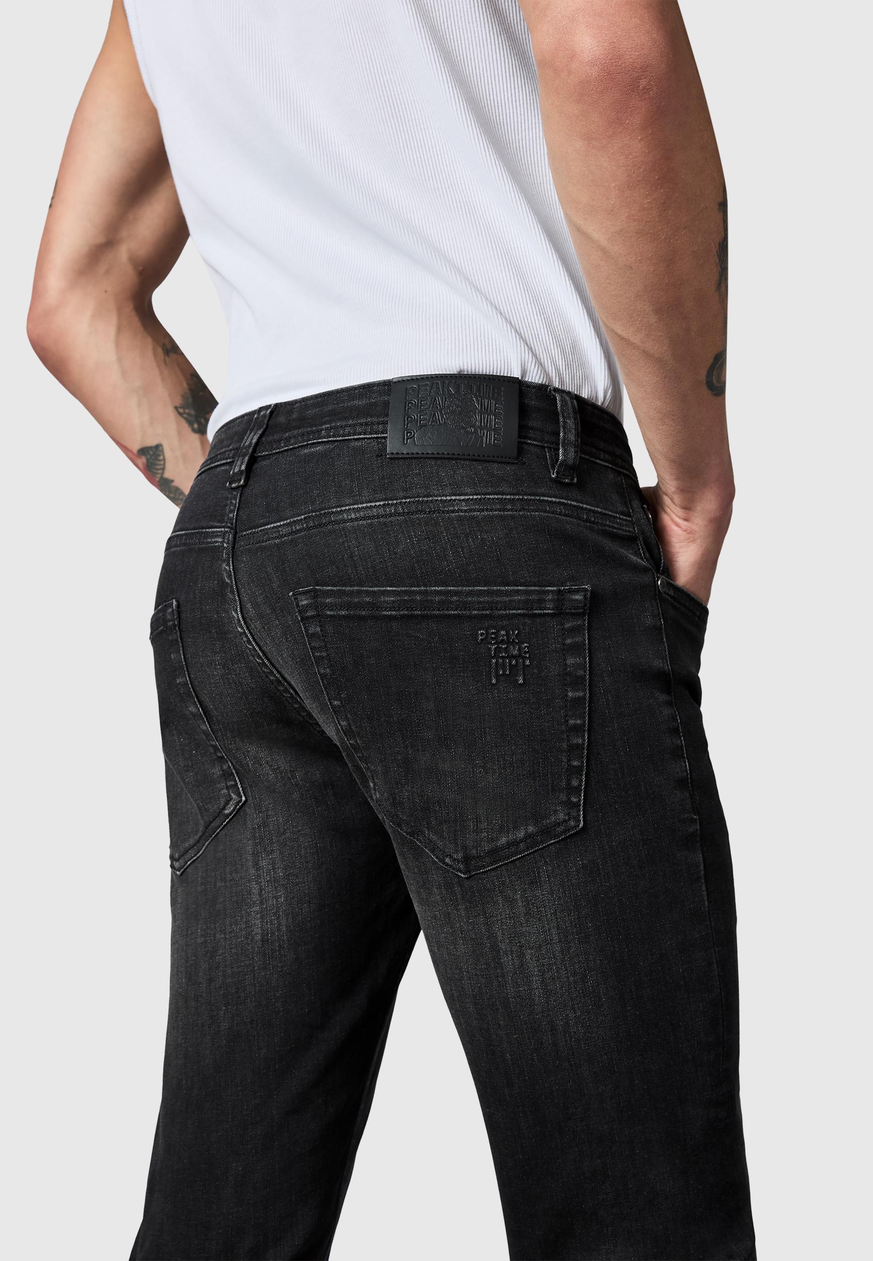 Destroyed Jeans "München" Slim Fit Dark Grey