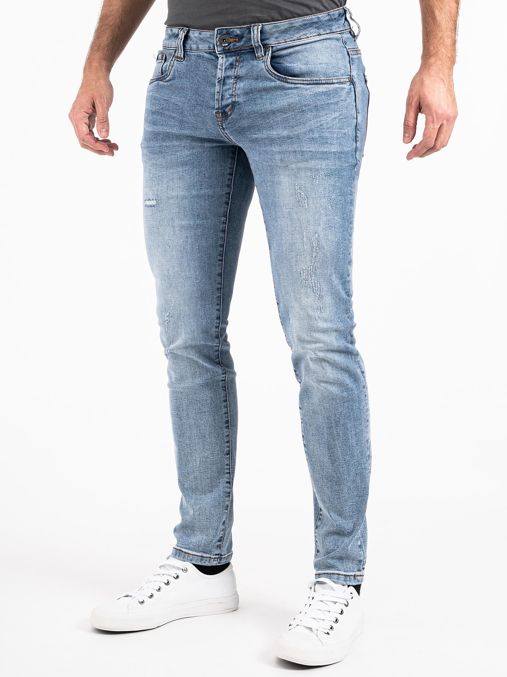 Slim Fit Jeans mit elastischem Bund "München" Light Blue