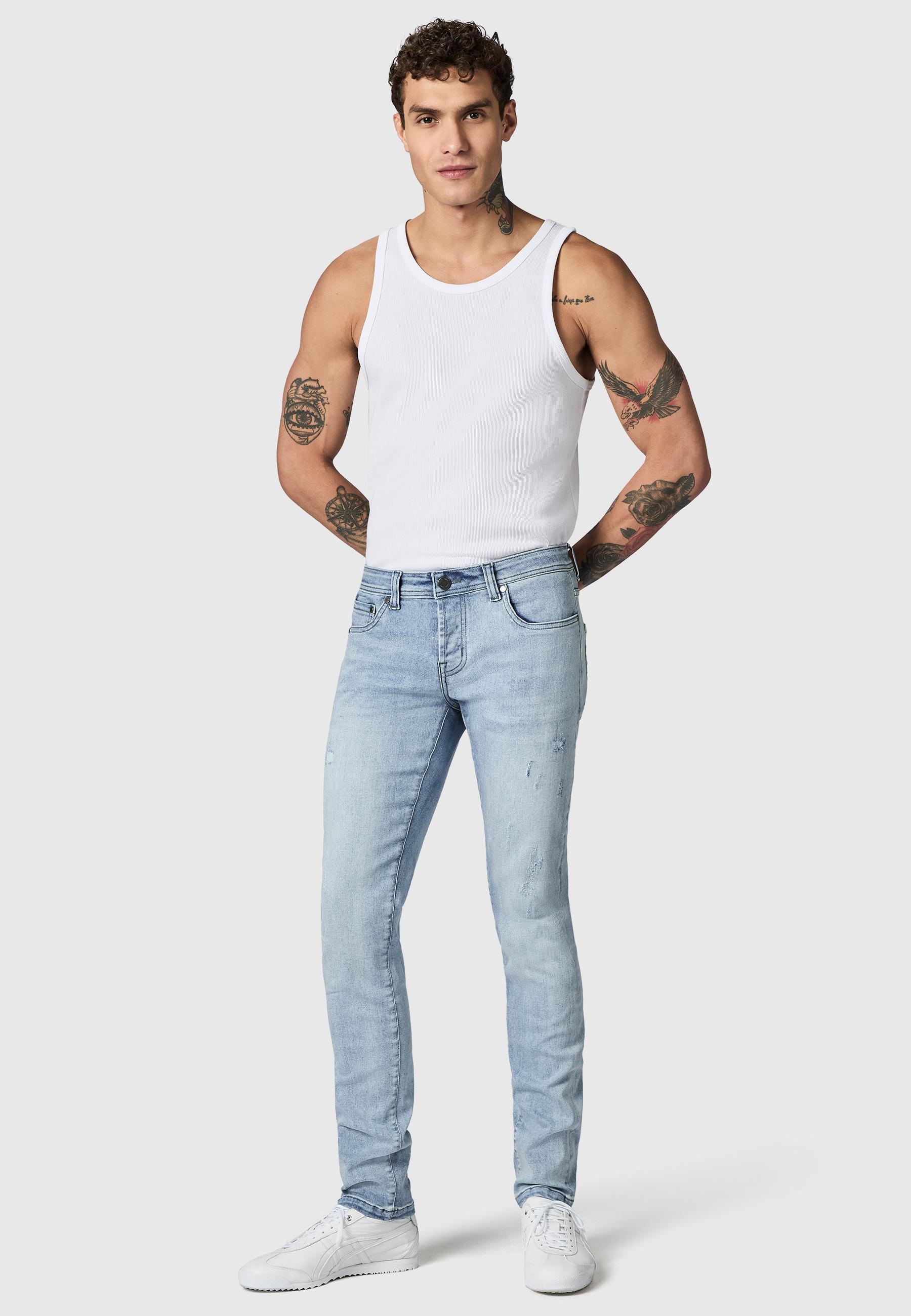 Destroyed Jeans "München" Slim Fit Light Blue