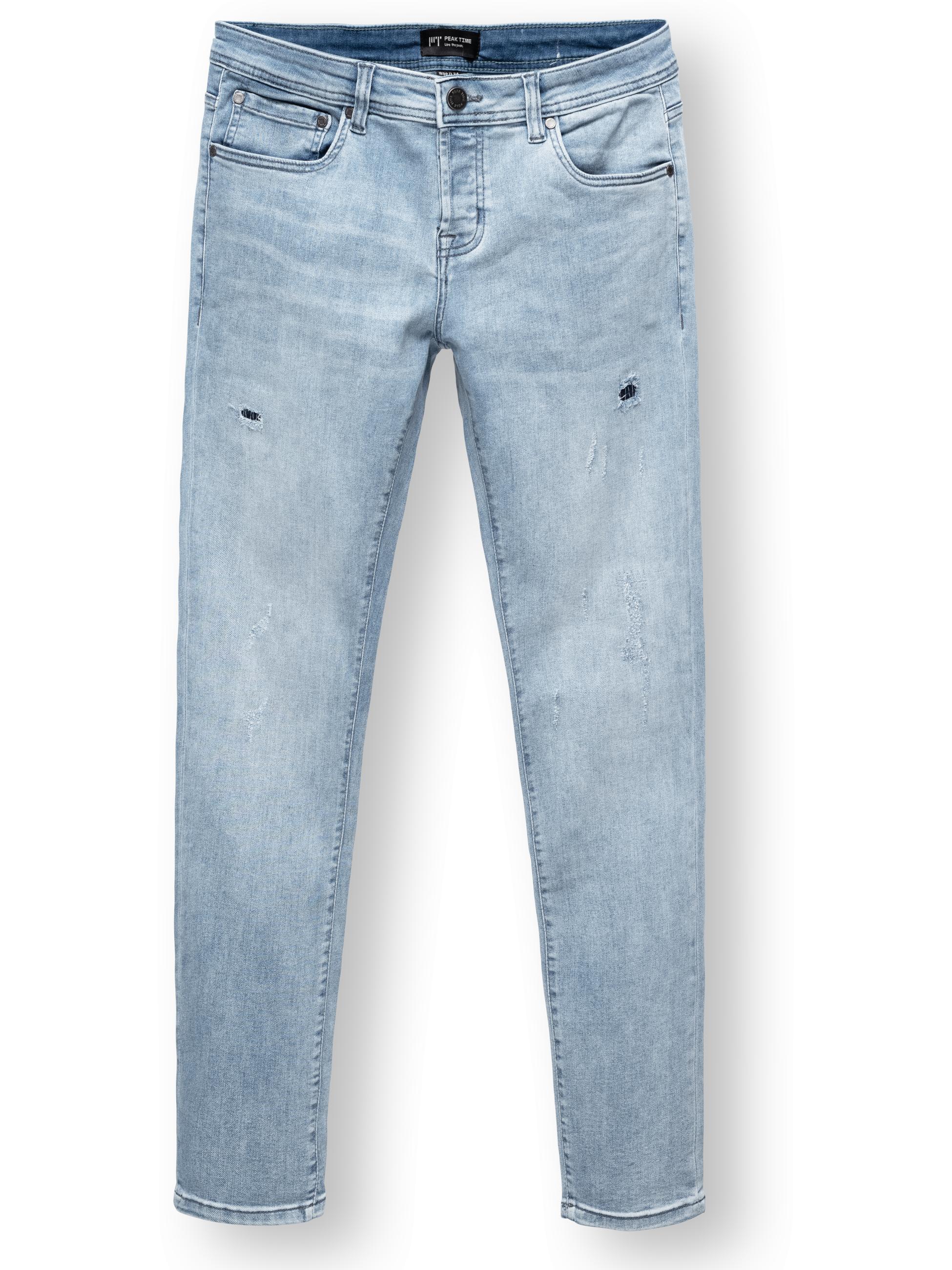Destroyed Jeans "München" Slim Fit Light Blue