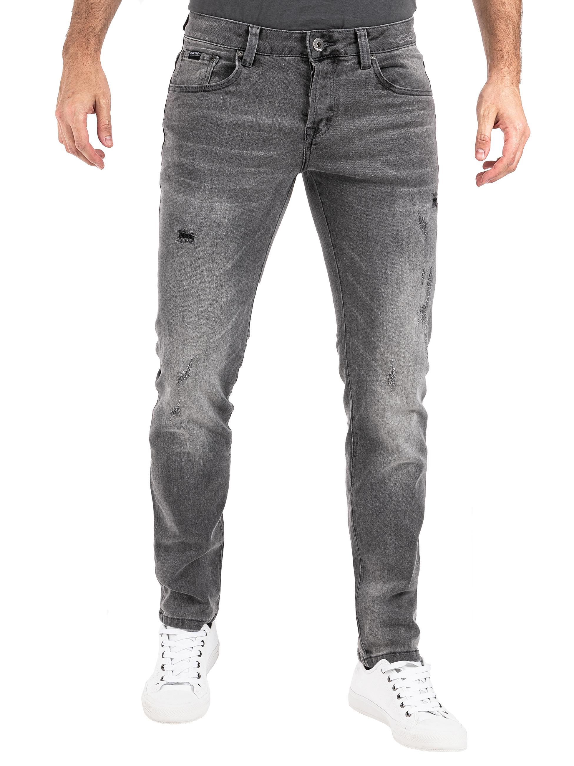 Slim Fit Jeans mit elastischem Bund "München" Light Grey