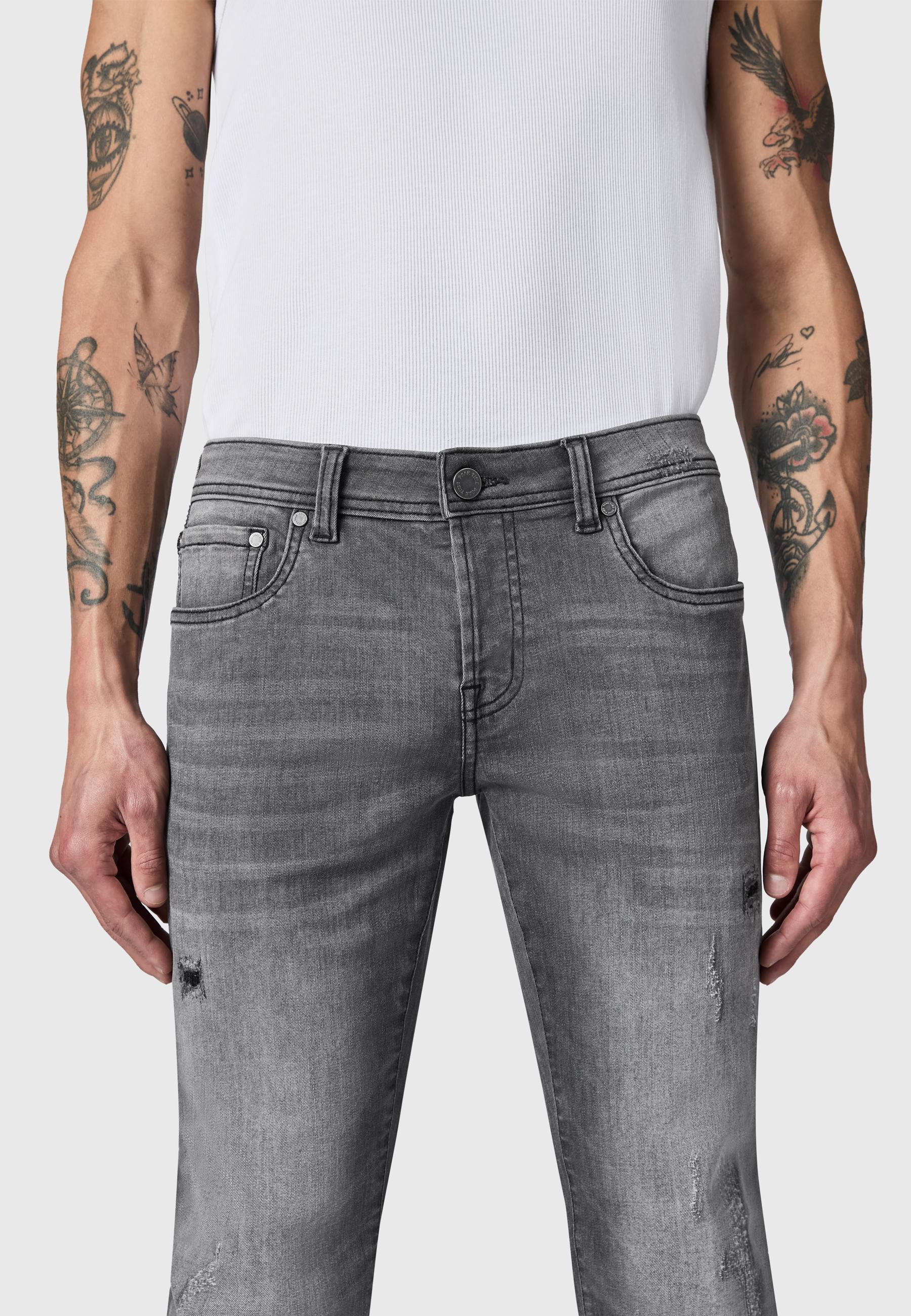 Destroyed Jeans "München" Slim Fit Light Grey