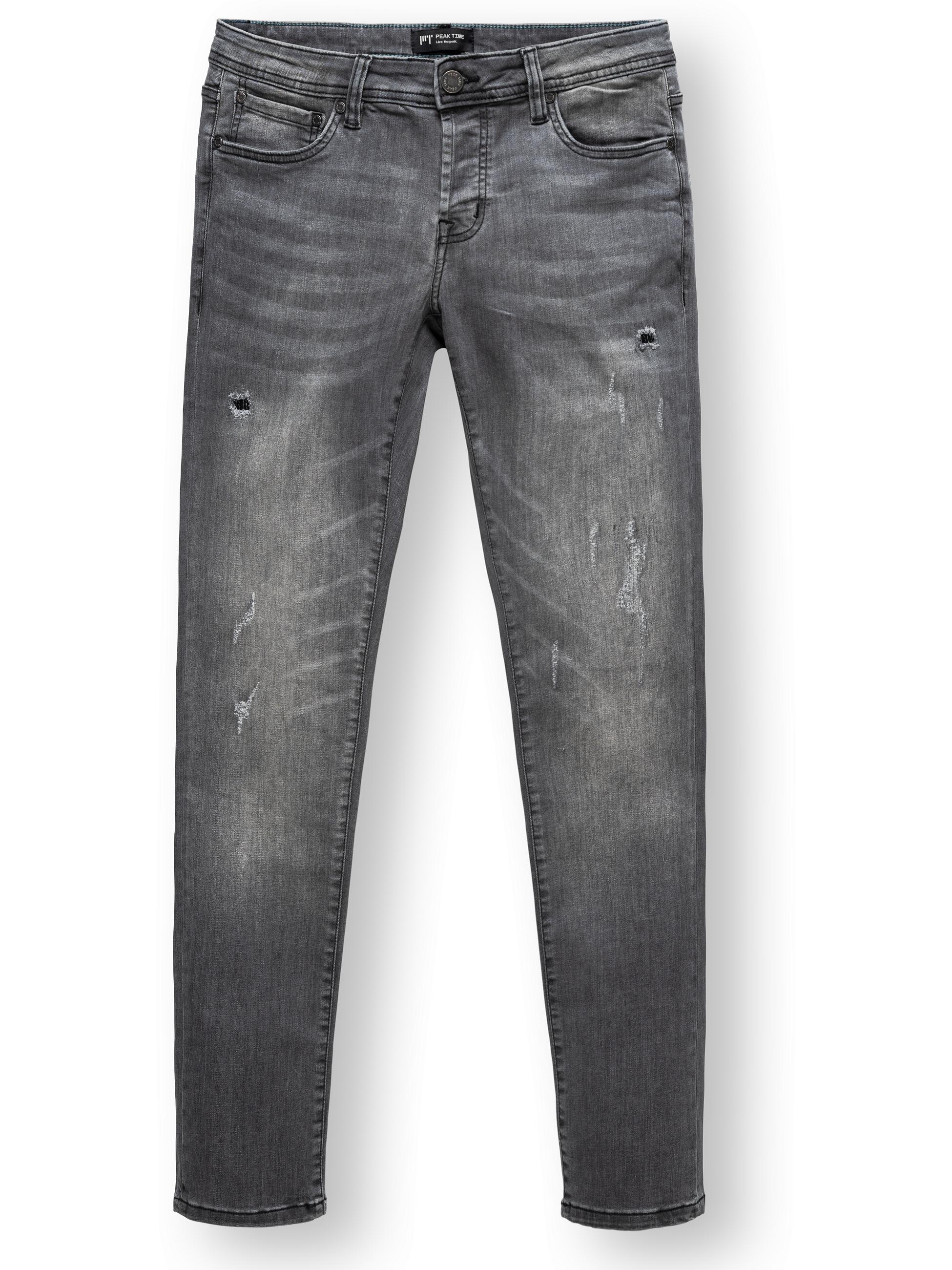 Destroyed Jeans "München" Slim Fit Light Grey