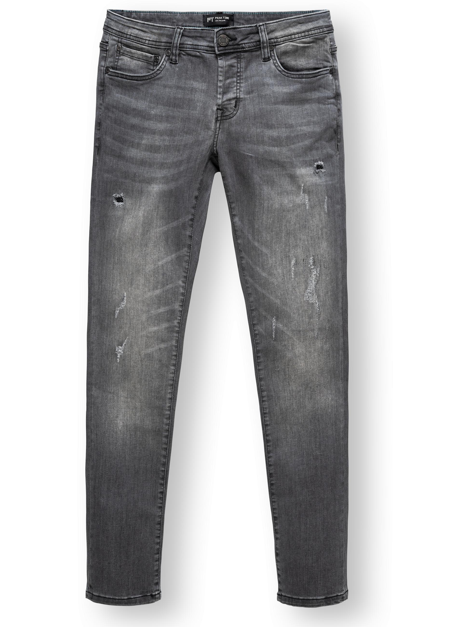 Destroyed Jeans "München" Slim Fit Light Grey
