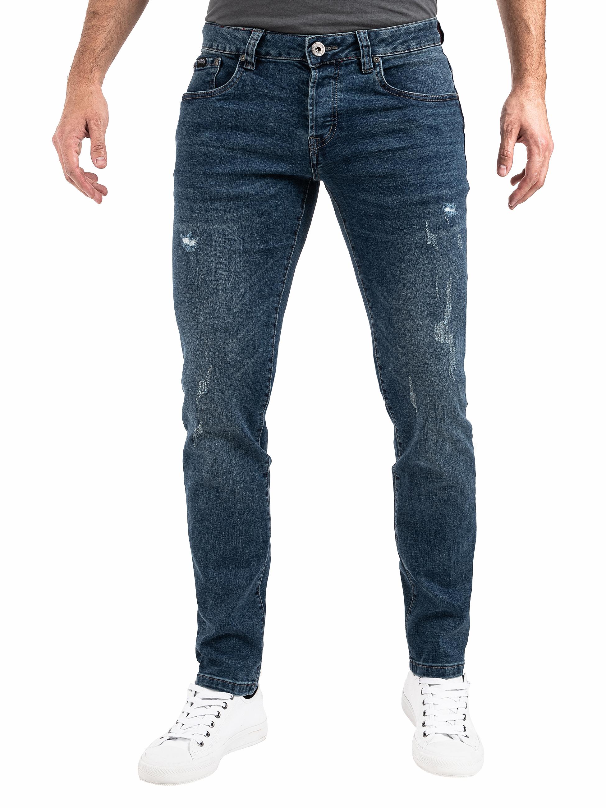 Slim Fit Jeans mit elastischem Bund "München" Middle Blue