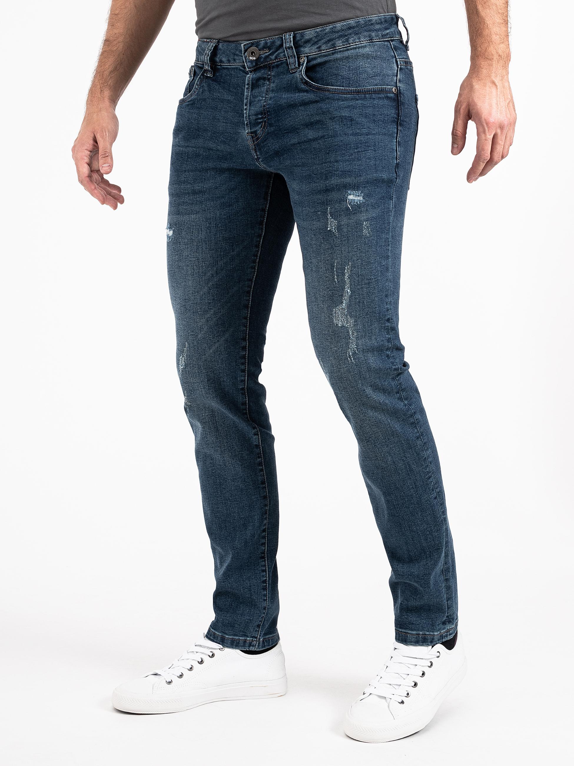 Slim Fit Jeans mit elastischem Bund "München" Middle Blue