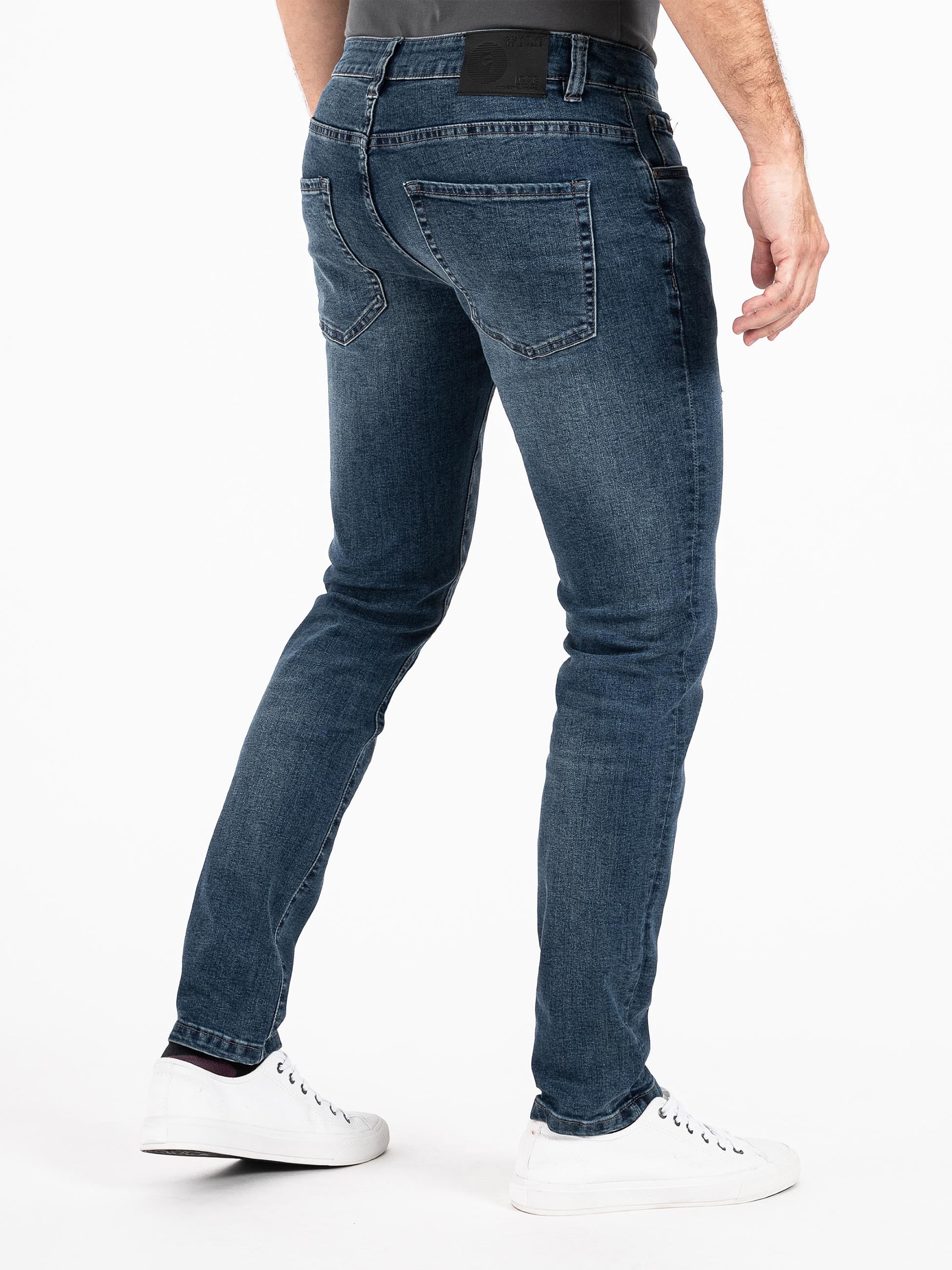 Slim Fit Jeans mit elastischem Bund "München" Middle Blue