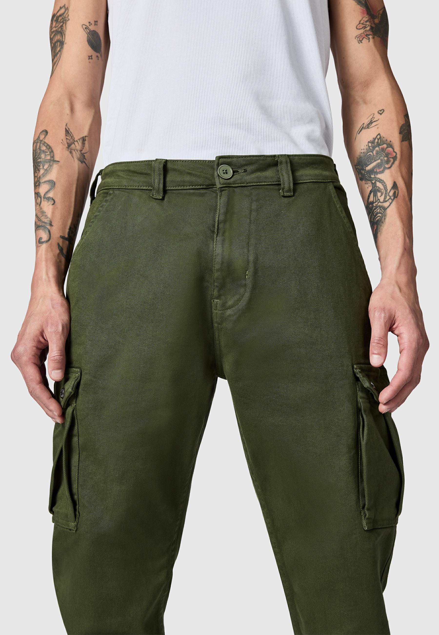 Lange Cargo-Hose "Siwas" Straight Fit Fusion Olive