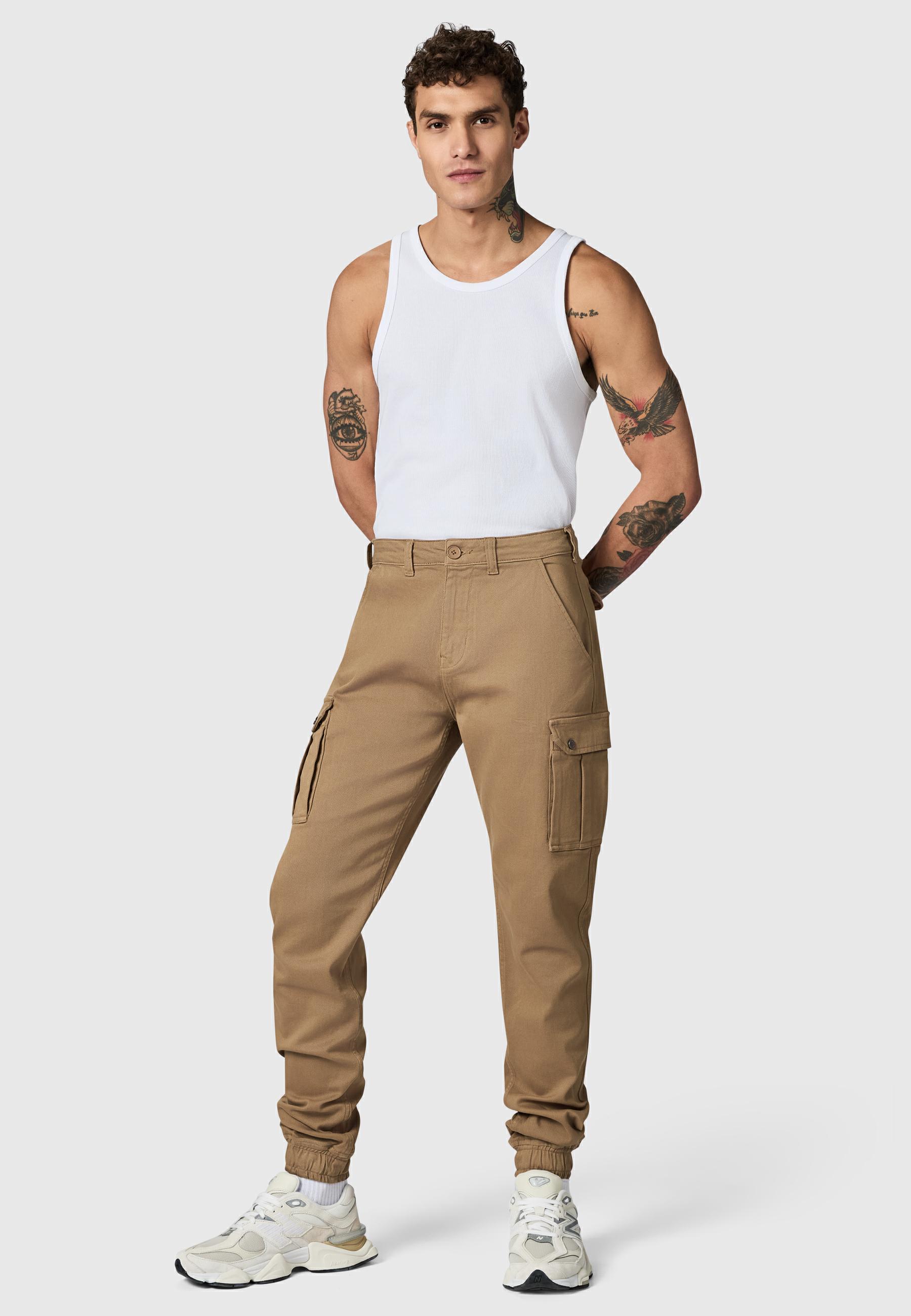 Lange Cargo-Hose "Siwas" Straight Fit Gravity Brown