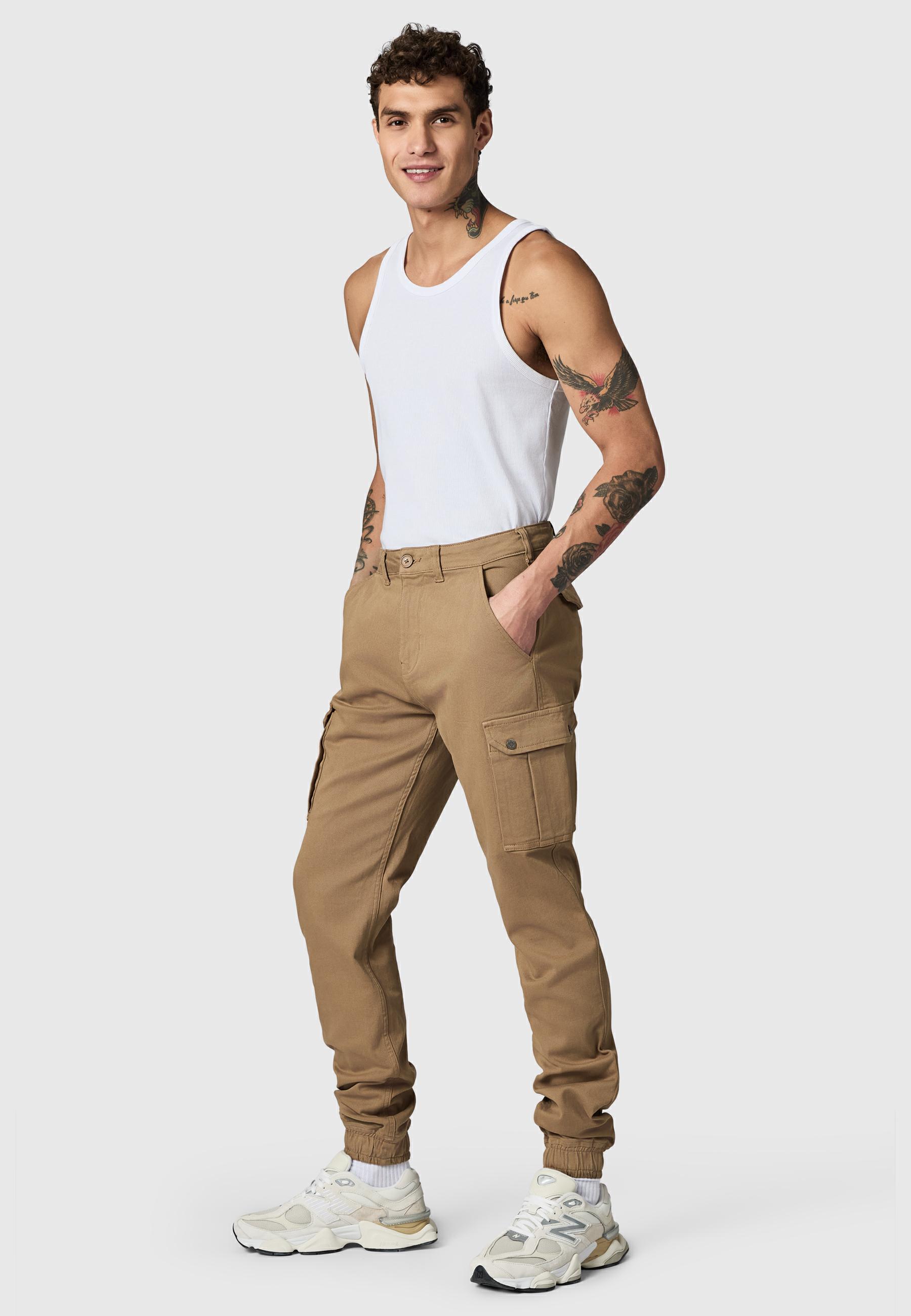 Lange Cargo-Hose "Siwas" Straight Fit Gravity Brown