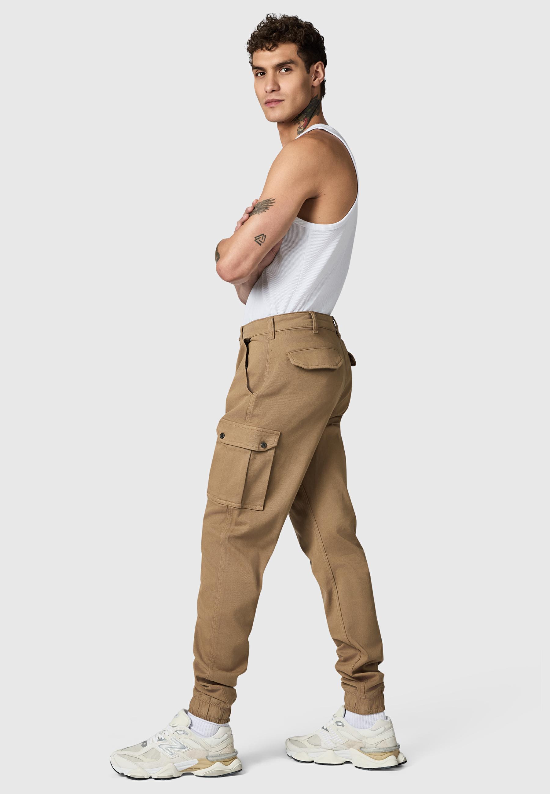 Lange Cargo-Hose "Siwas" Straight Fit Gravity Brown