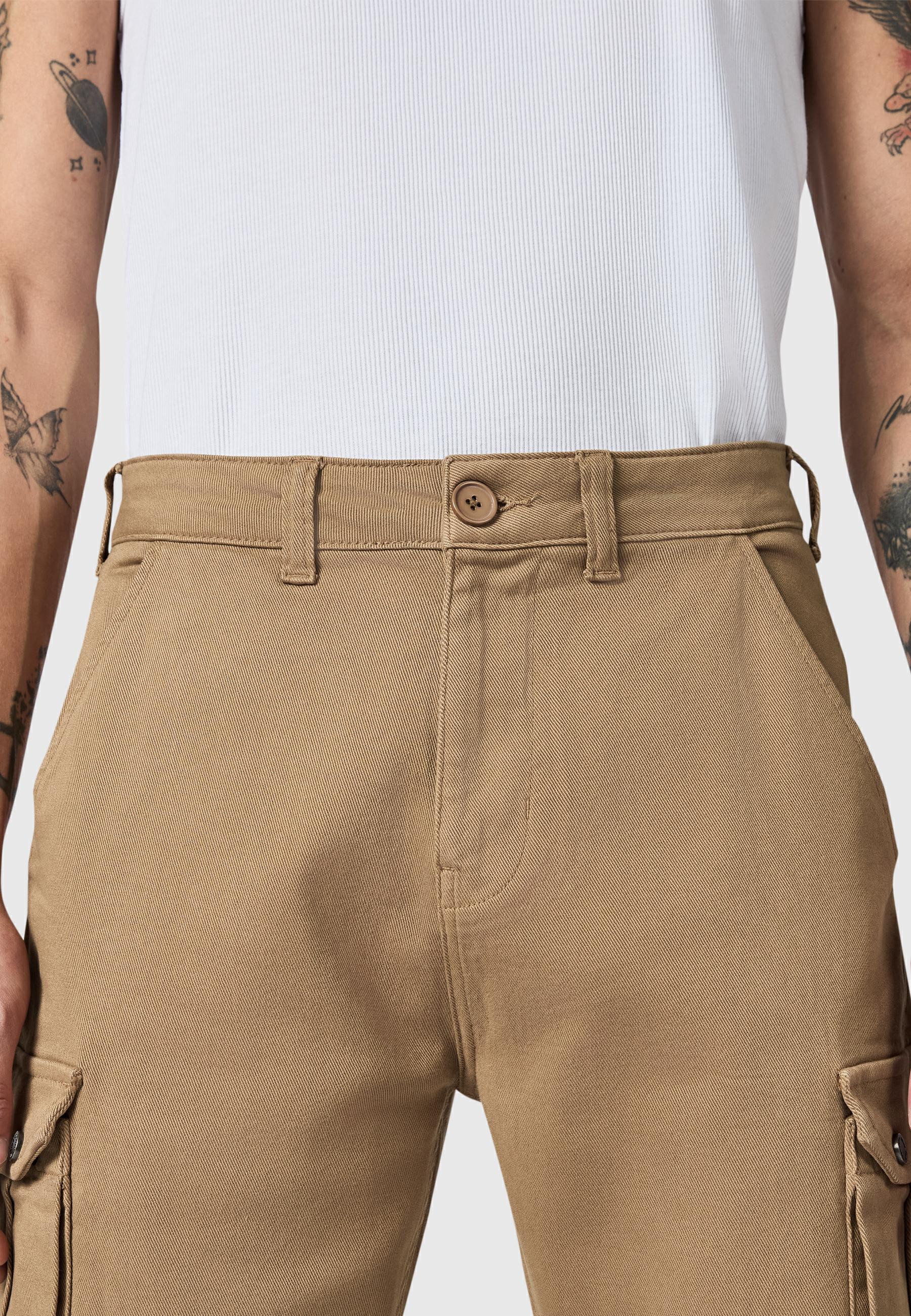 Lange Cargo-Hose "Siwas" Straight Fit Gravity Brown