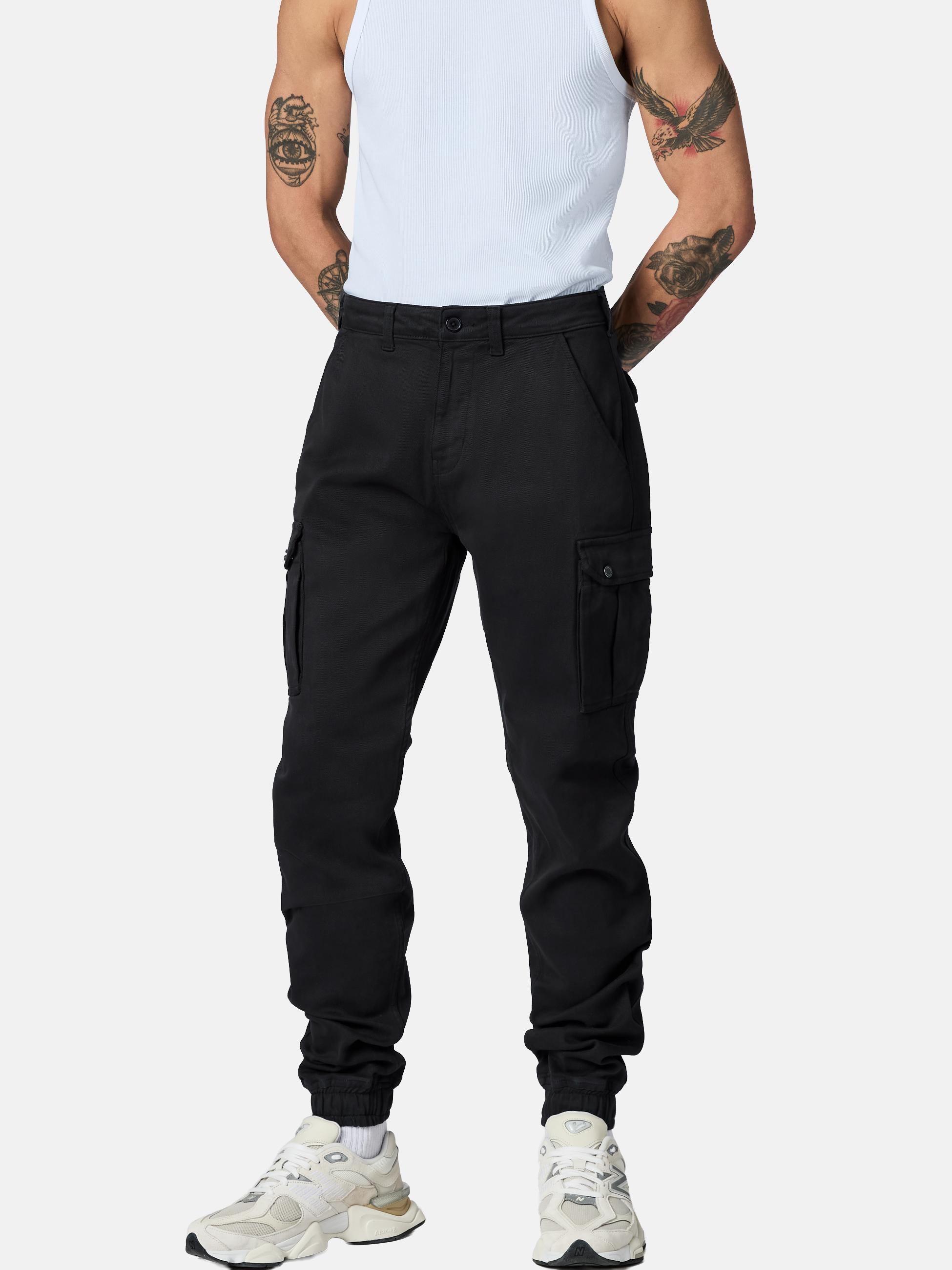 Lange Cargo-Hose "Siwas" Straight Fit Void Black