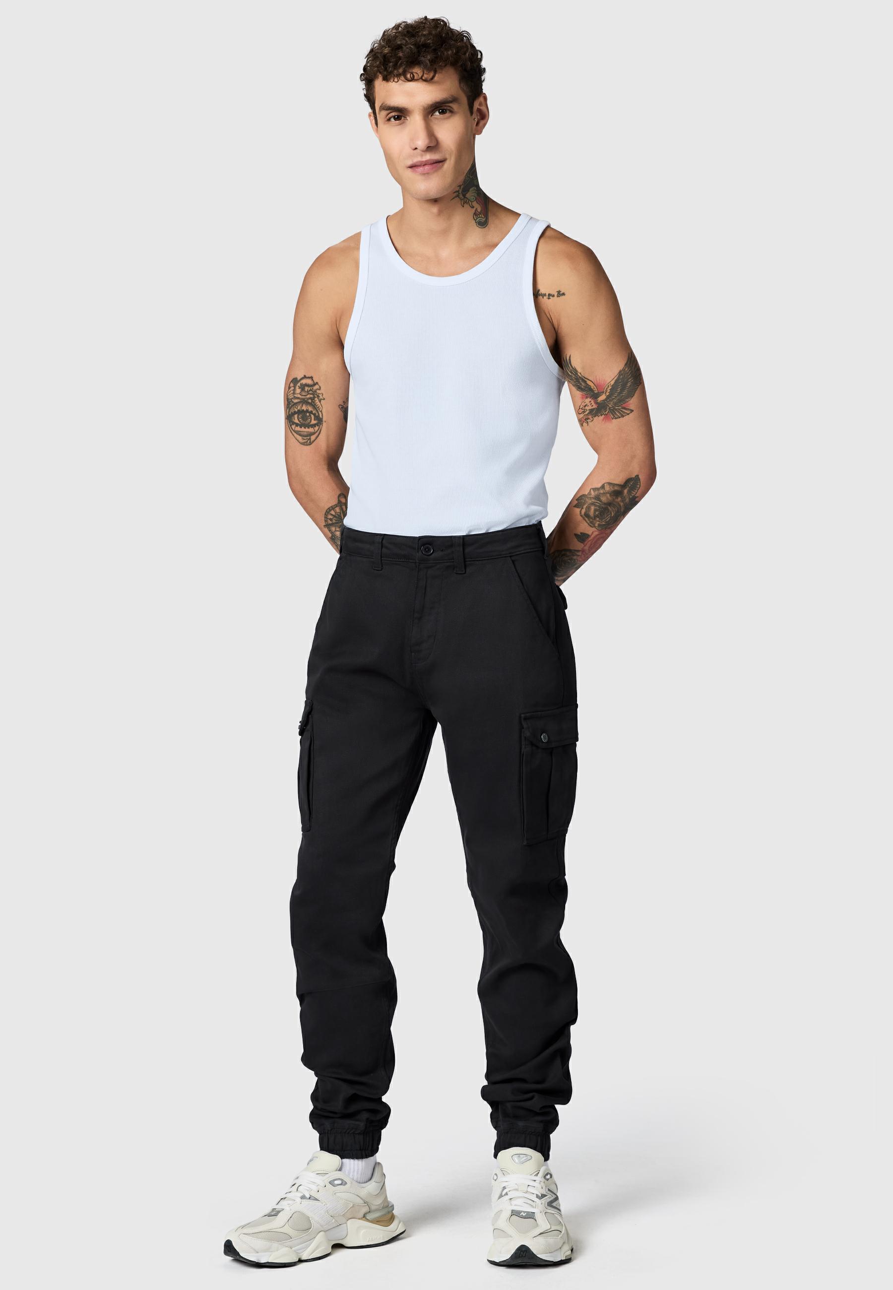 Lange Cargo-Hose "Siwas" Straight Fit Void Black