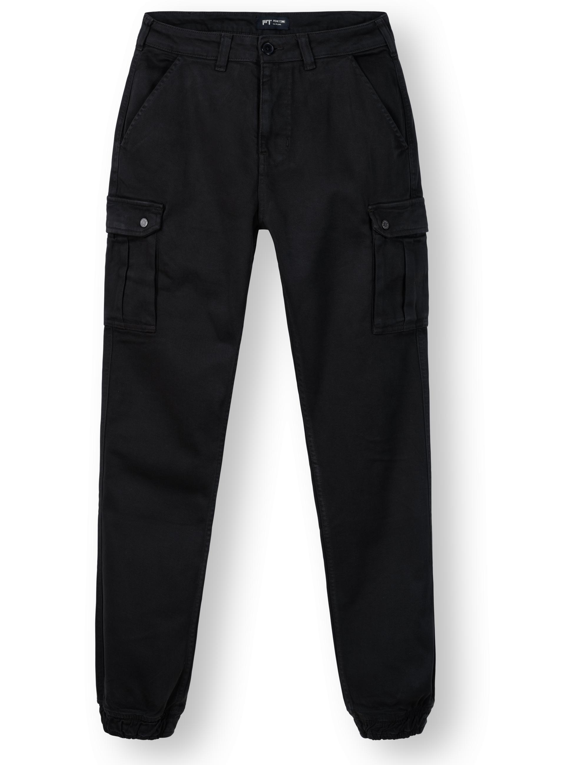 Lange Cargo-Hose "Siwas" Straight Fit Void Black