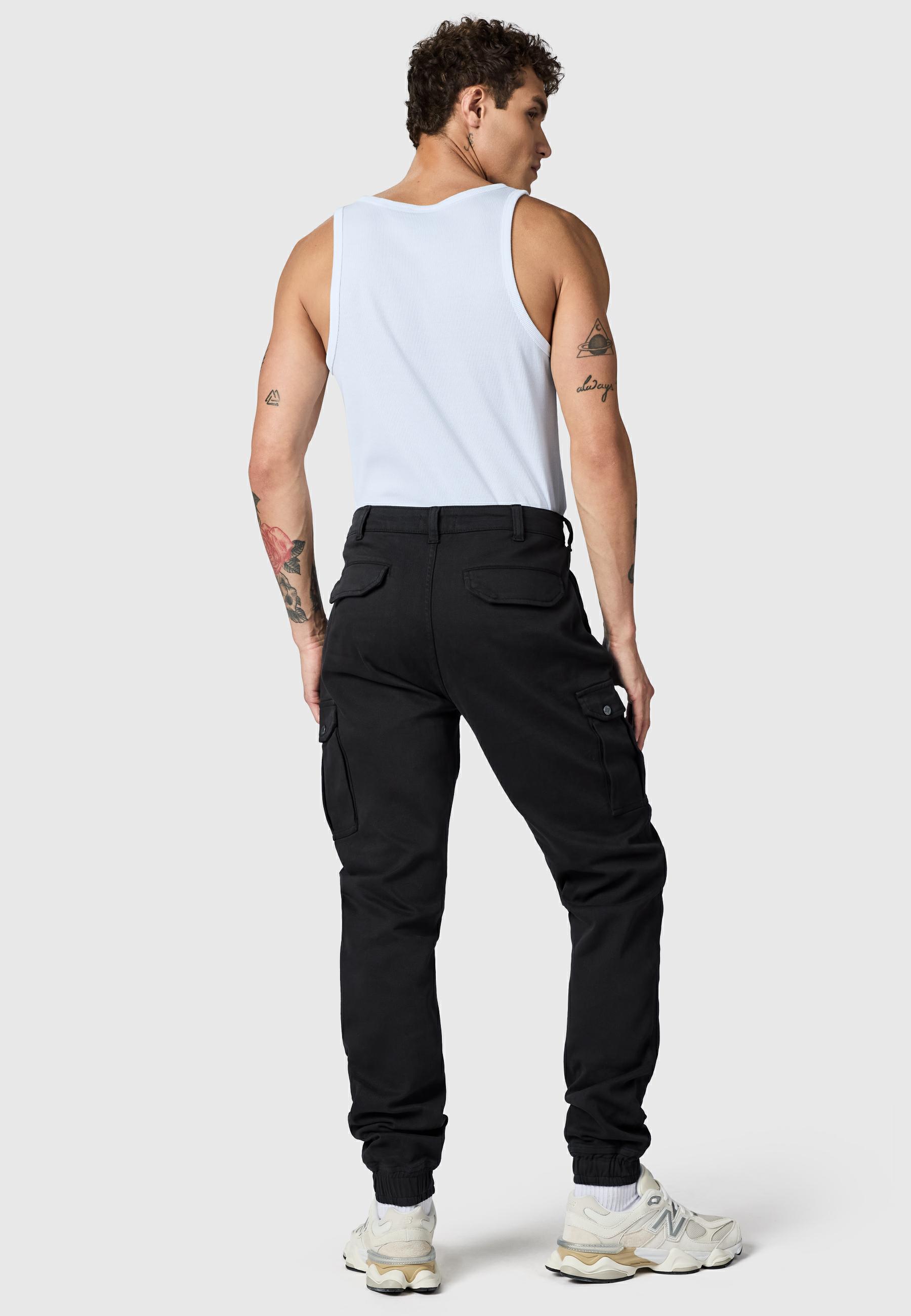 Lange Cargo-Hose "Siwas" Straight Fit Void Black