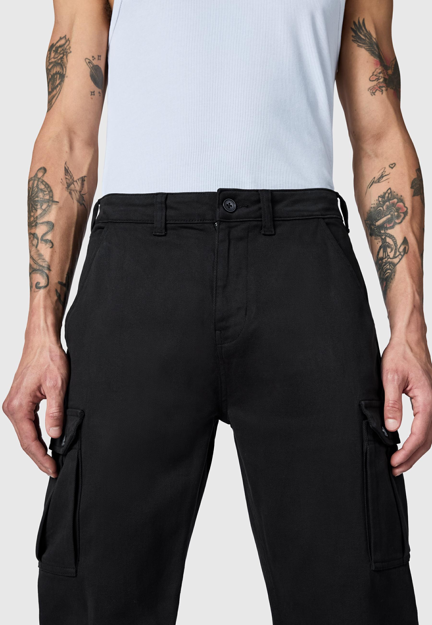 Lange Cargo-Hose "Siwas" Straight Fit Void Black