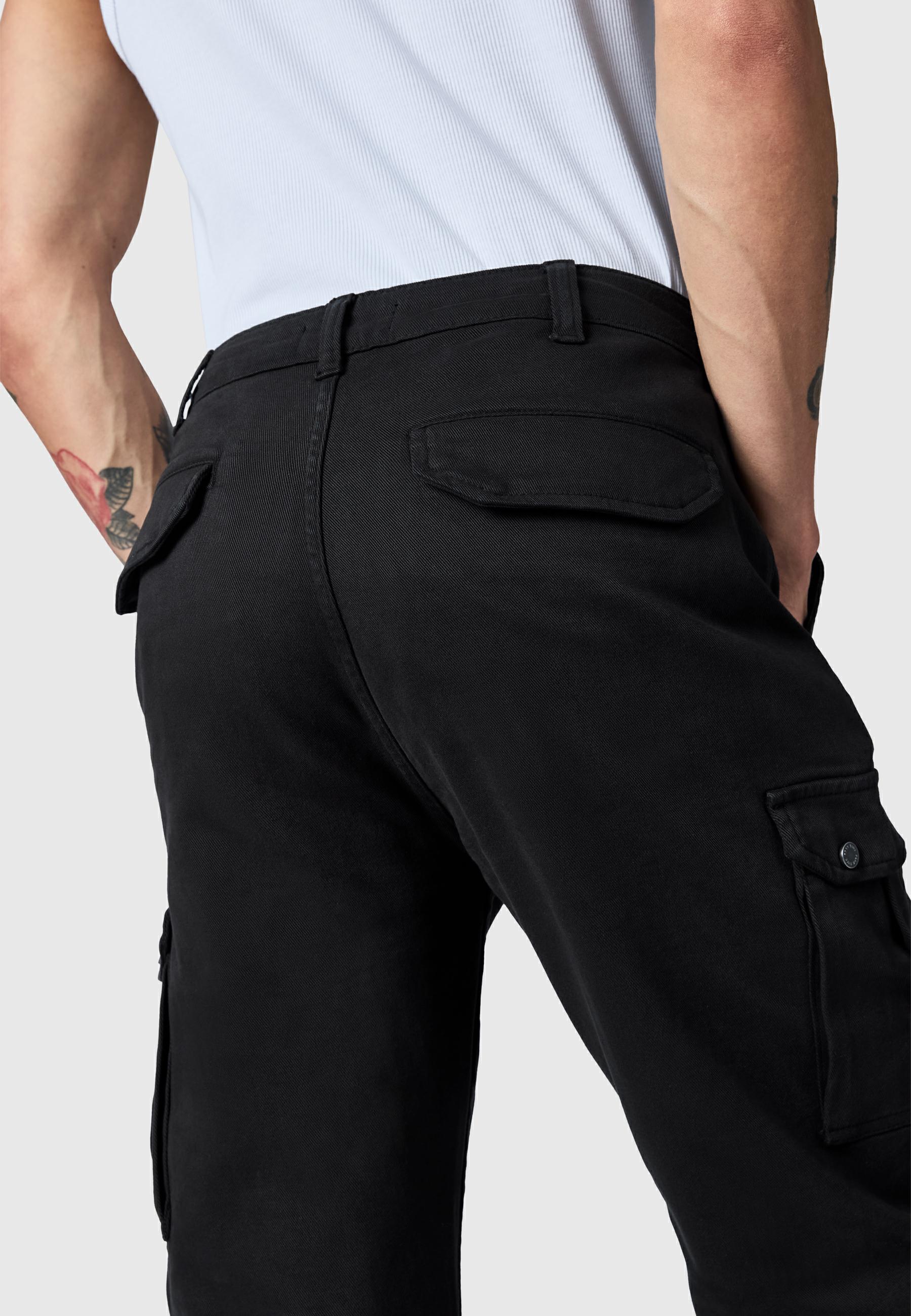 Lange Cargo-Hose "Siwas" Straight Fit Void Black