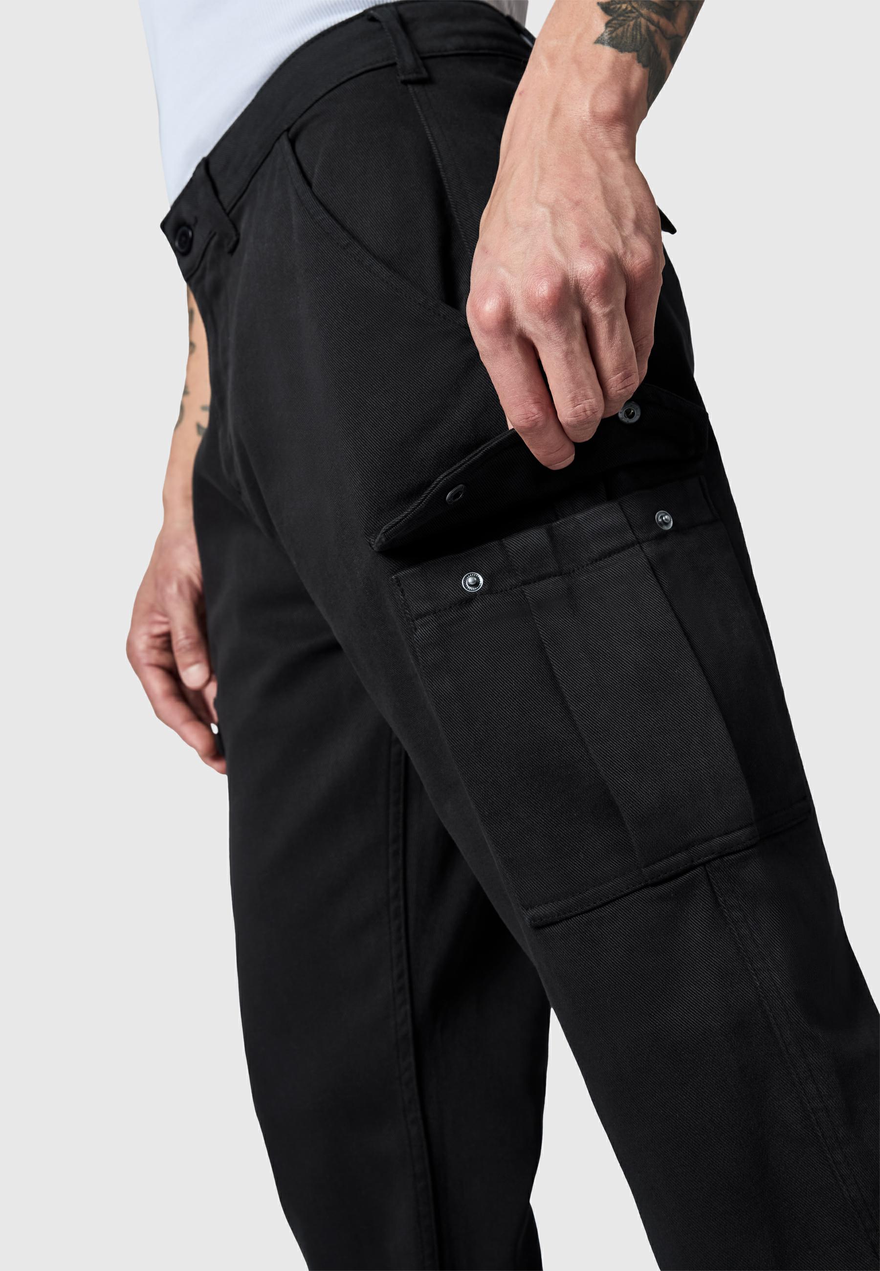 Lange Cargo-Hose "Siwas" Straight Fit Void Black