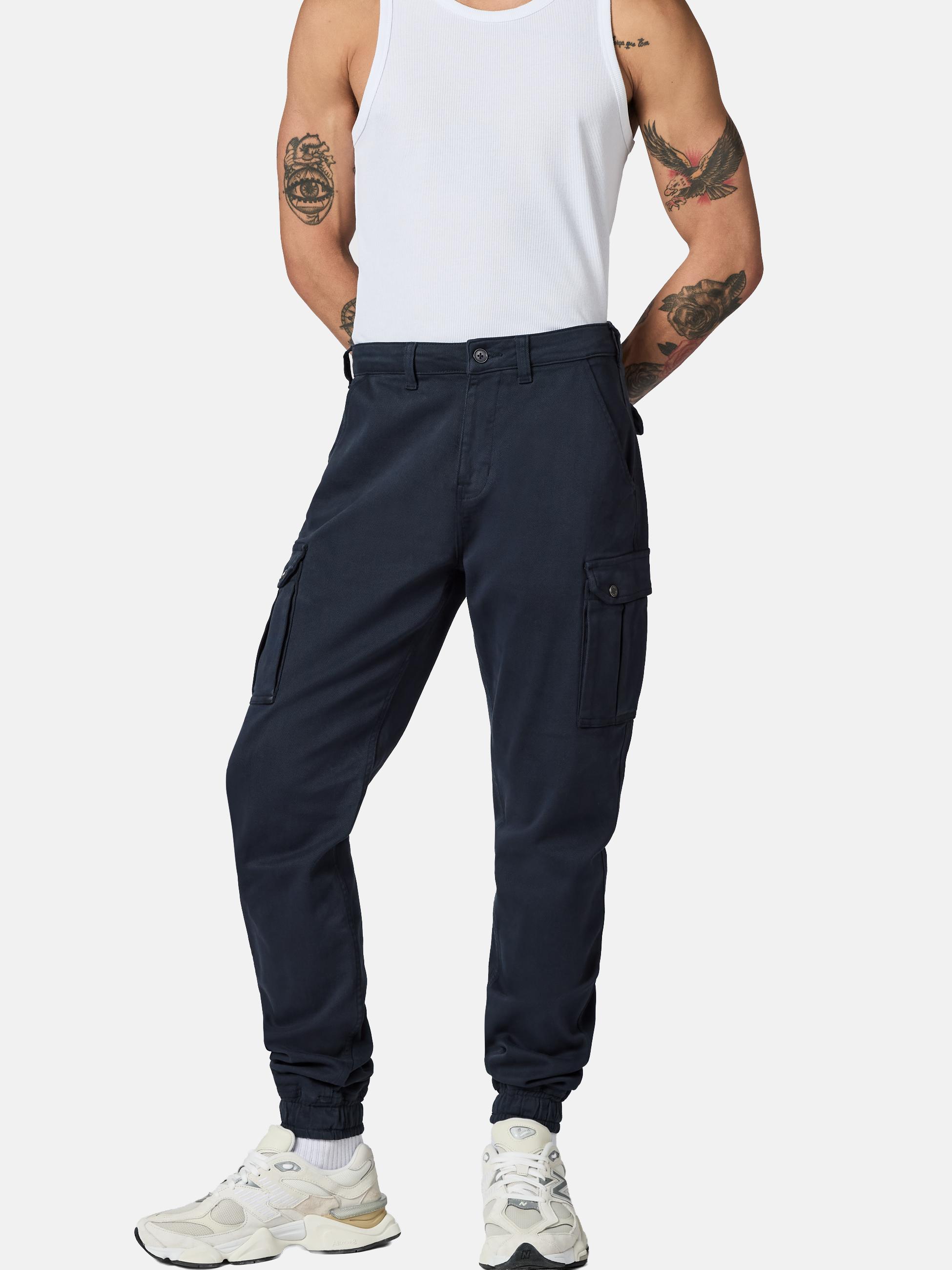 Lange Cargo-Hose "Siwas" Straight Fit Warp Navy