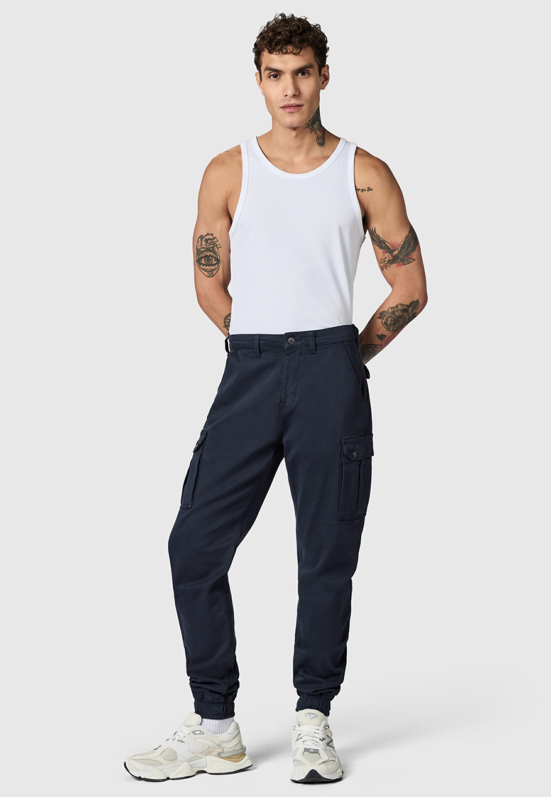 Lange Cargo-Hose "Siwas" Straight Fit Warp Navy