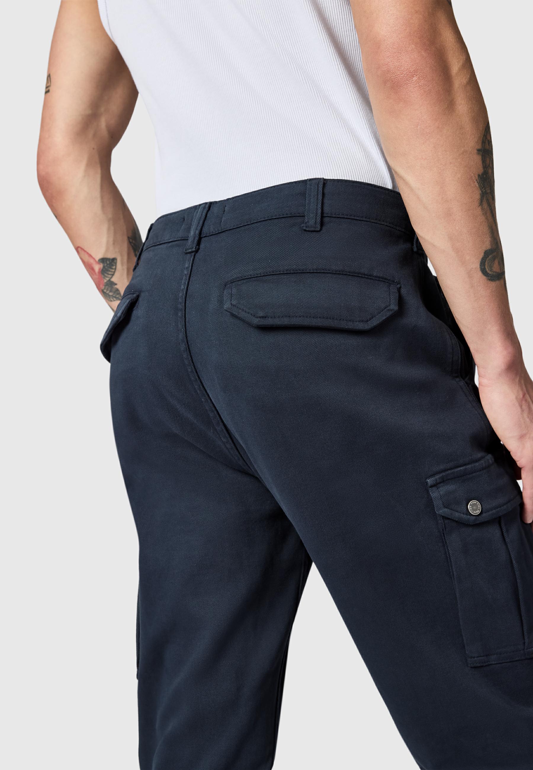 Lange Cargo-Hose "Siwas" Straight Fit Warp Navy