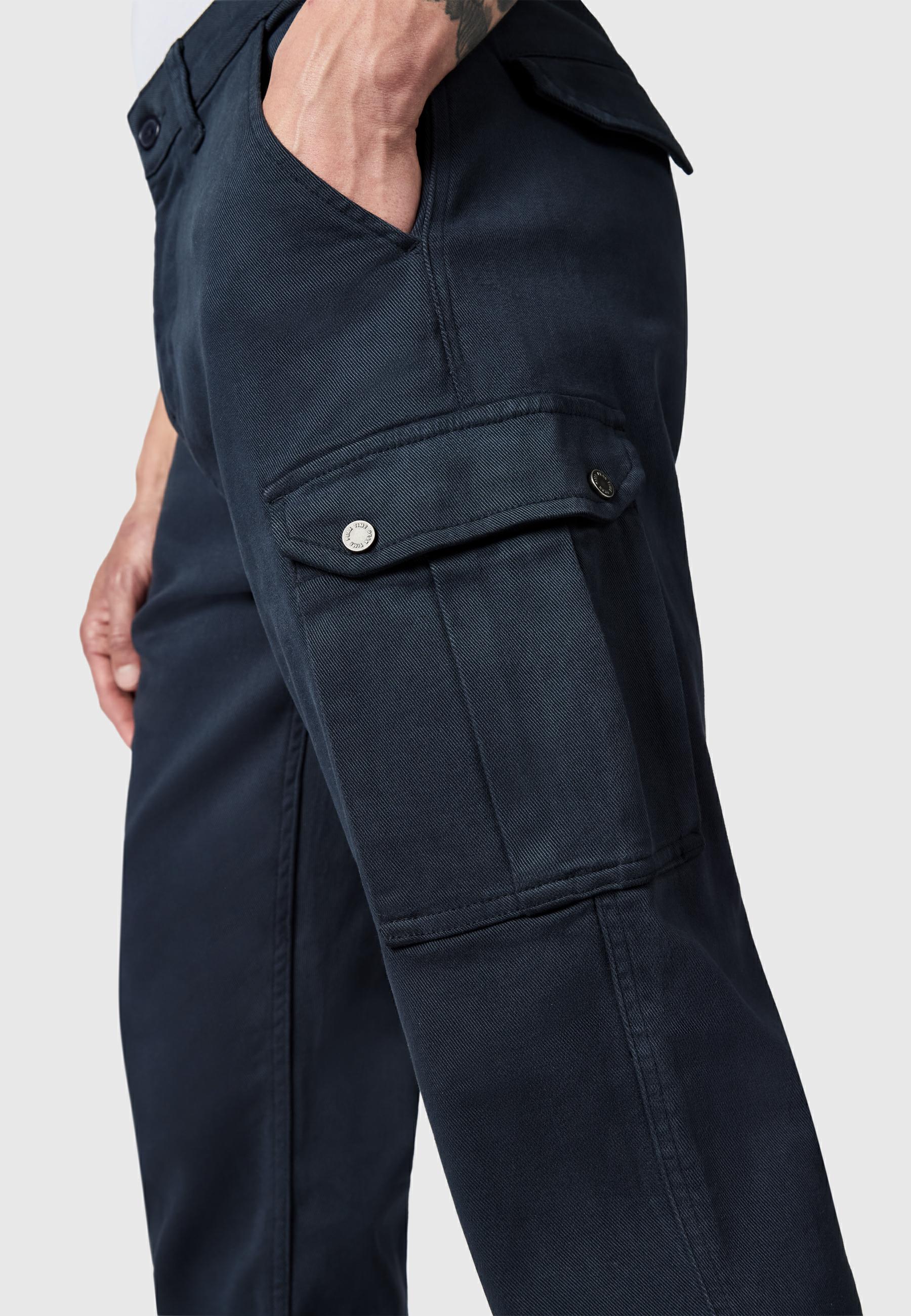 Lange Cargo-Hose "Siwas" Straight Fit Warp Navy