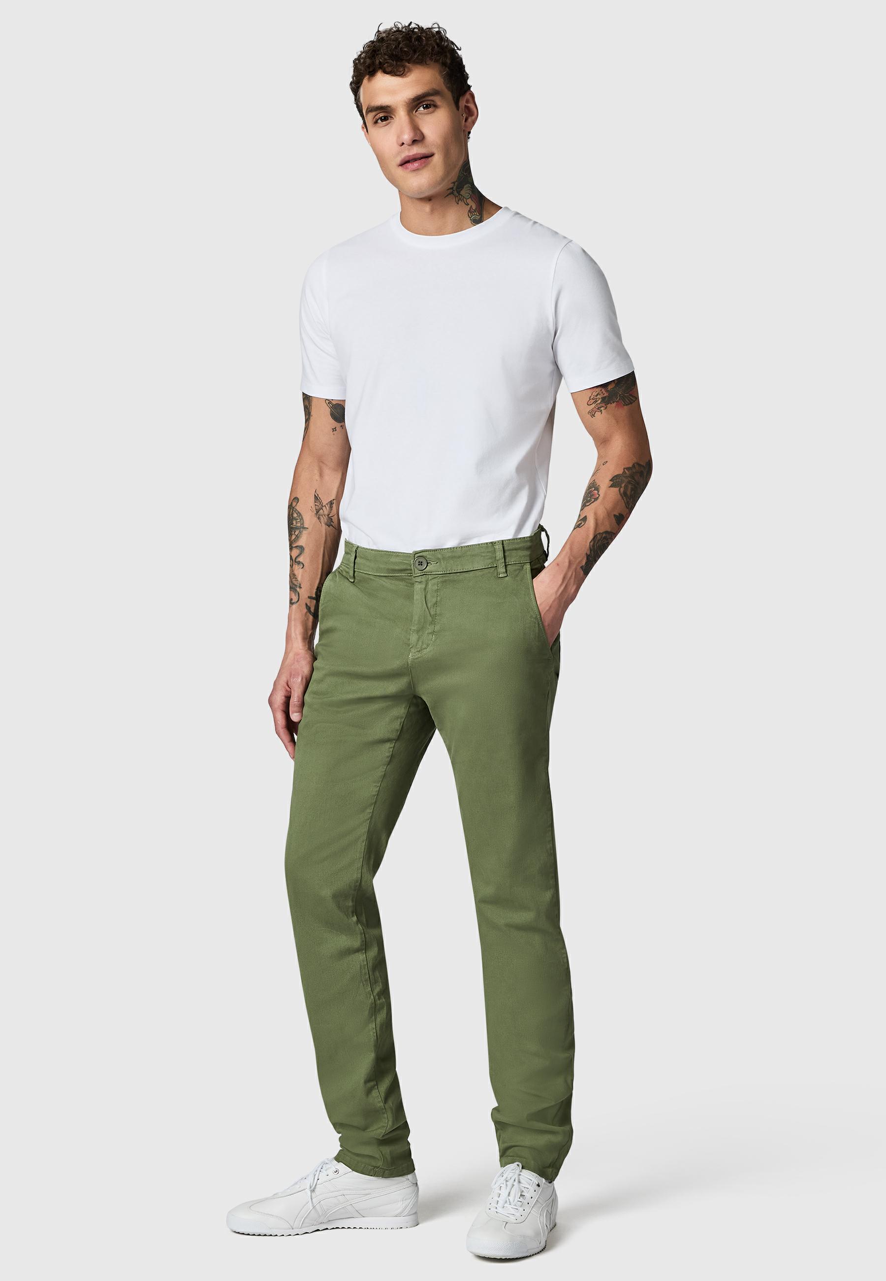 Lange Chino-Hose "Solon" Tapered Fit Fusion Olive