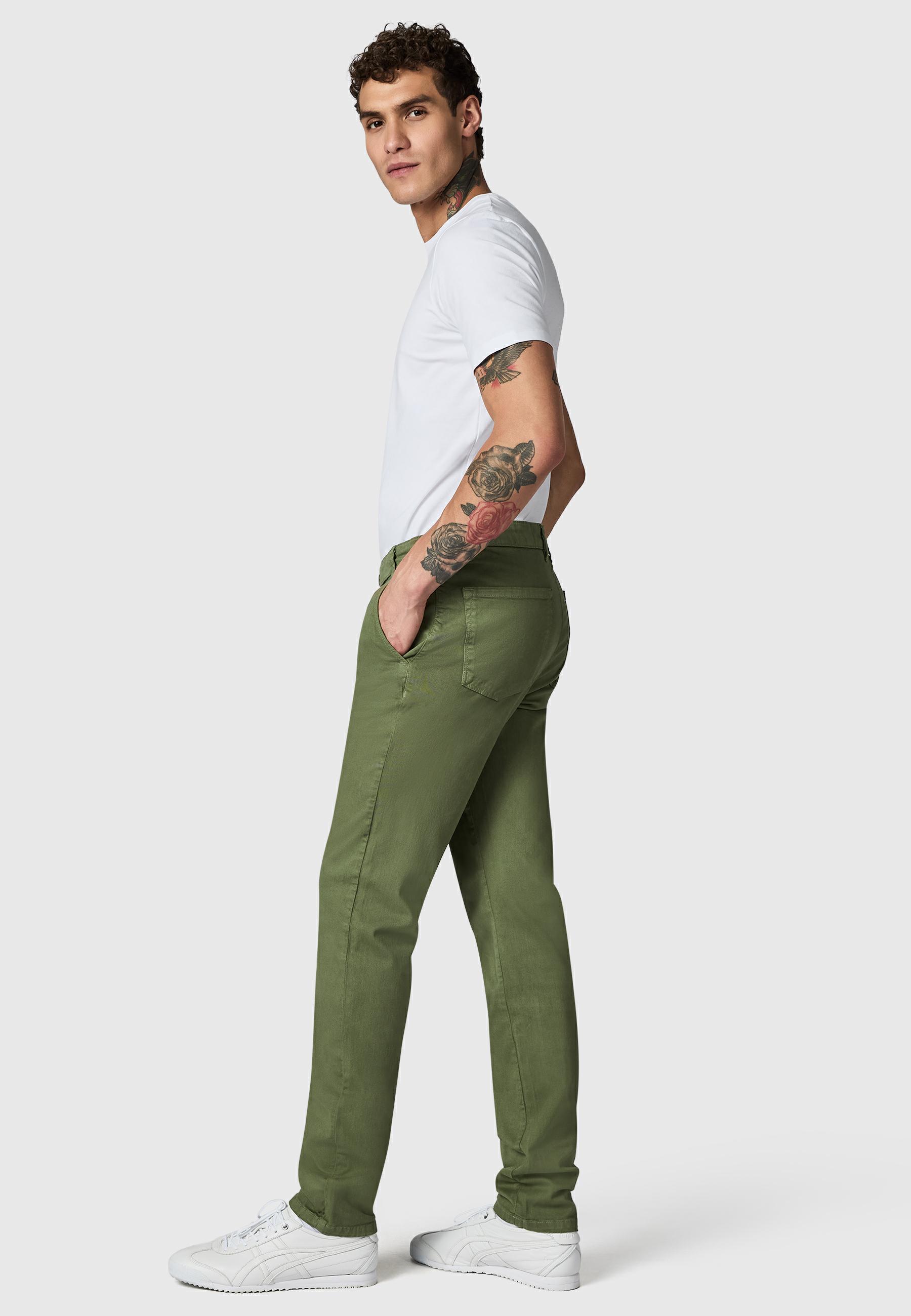 Lange Chino-Hose "Solon" Tapered Fit Fusion Olive