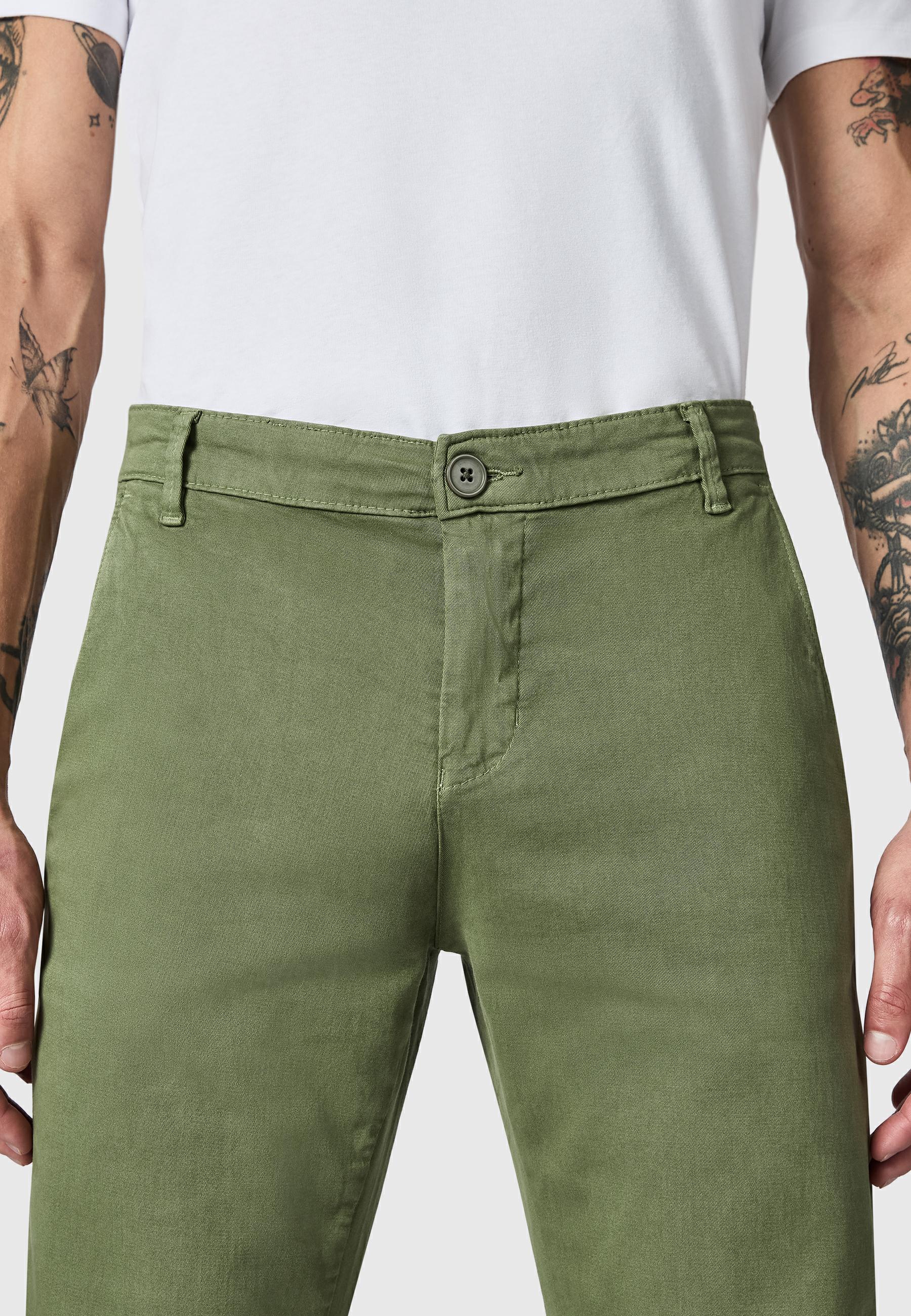 Lange Chino-Hose "Solon" Tapered Fit Fusion Olive