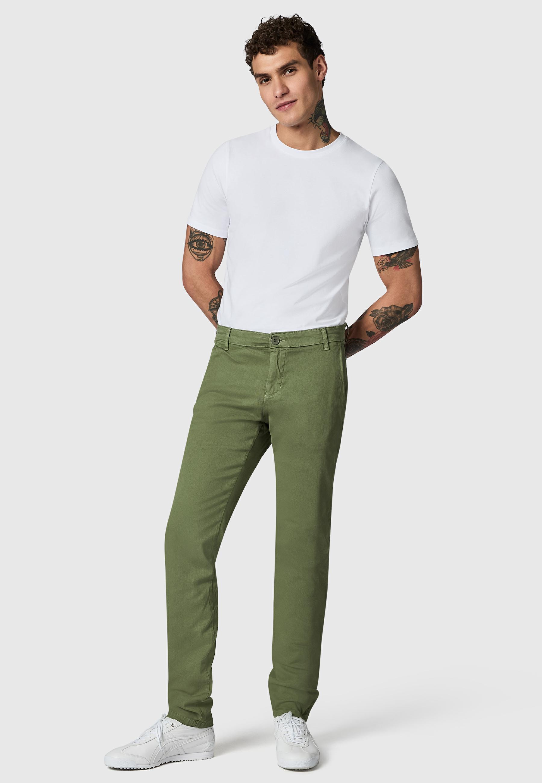 Lange Chino-Hose "Solon" Tapered Fit Fusion Olive
