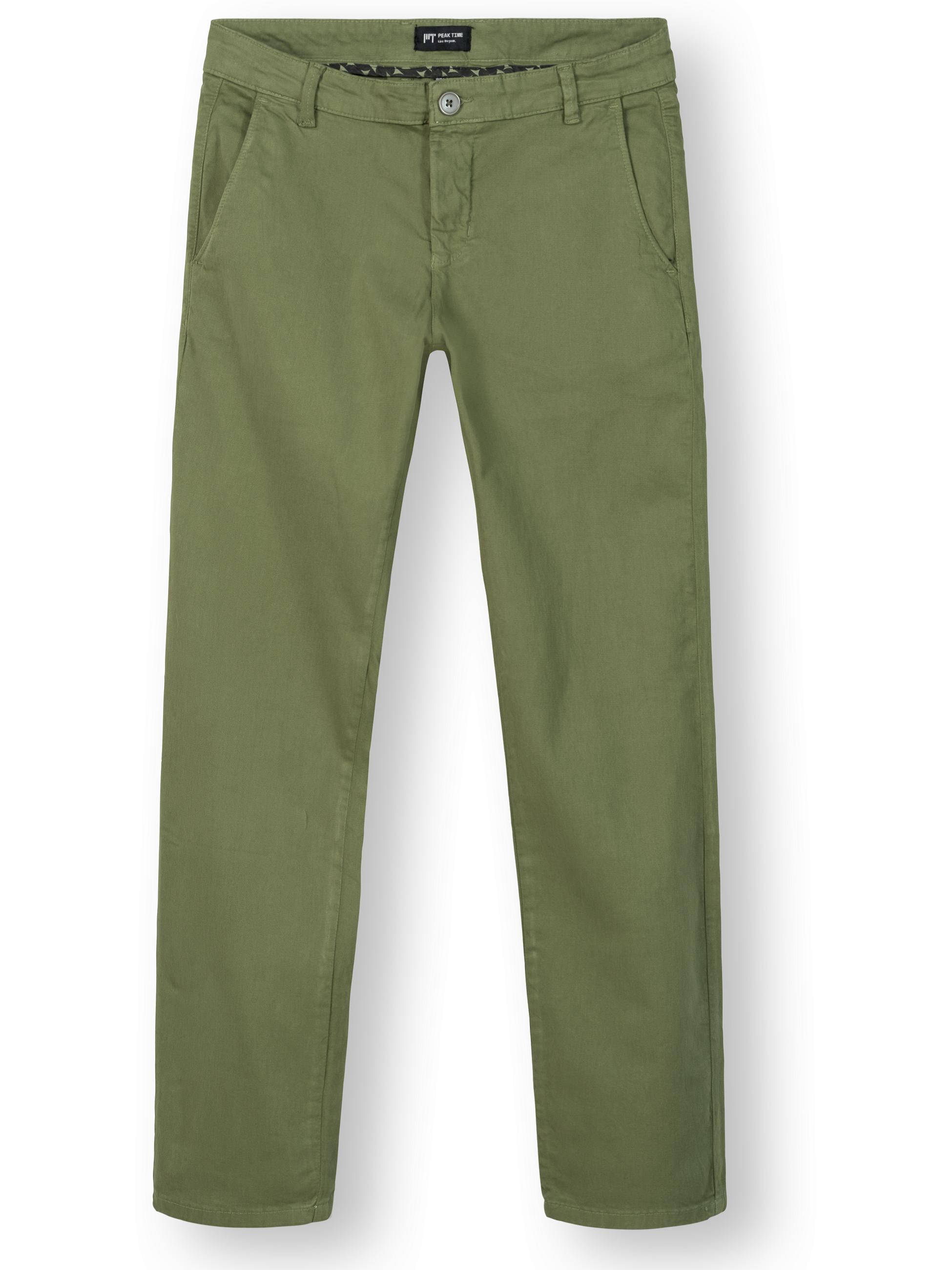 Lange Chino-Hose "Solon" Tapered Fit Fusion Olive