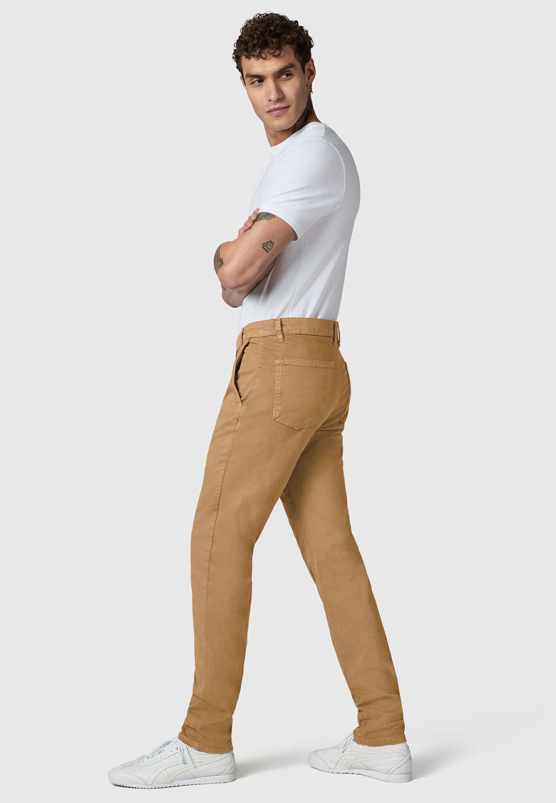 Lange Chino-Hose "Solon" Tapered Fit Gravity Brown