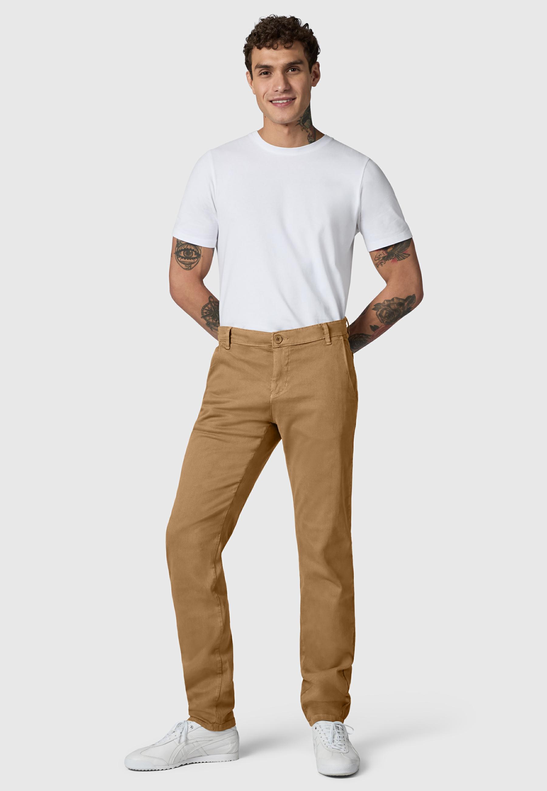 Lange Chino-Hose "Solon" Tapered Fit Gravity Brown