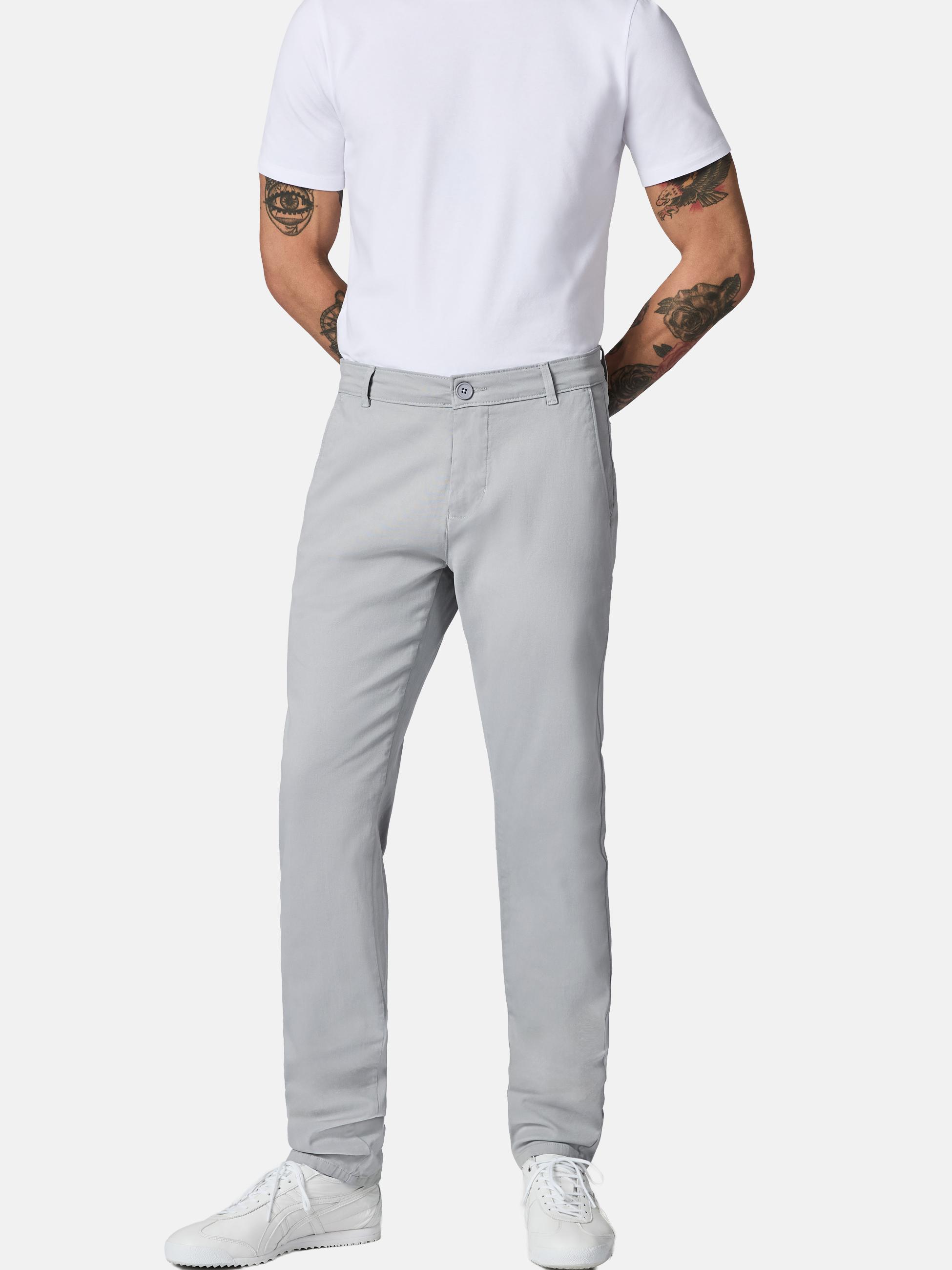 Lange Chino-Hose "Solon" Tapered Fit Meteor Grey