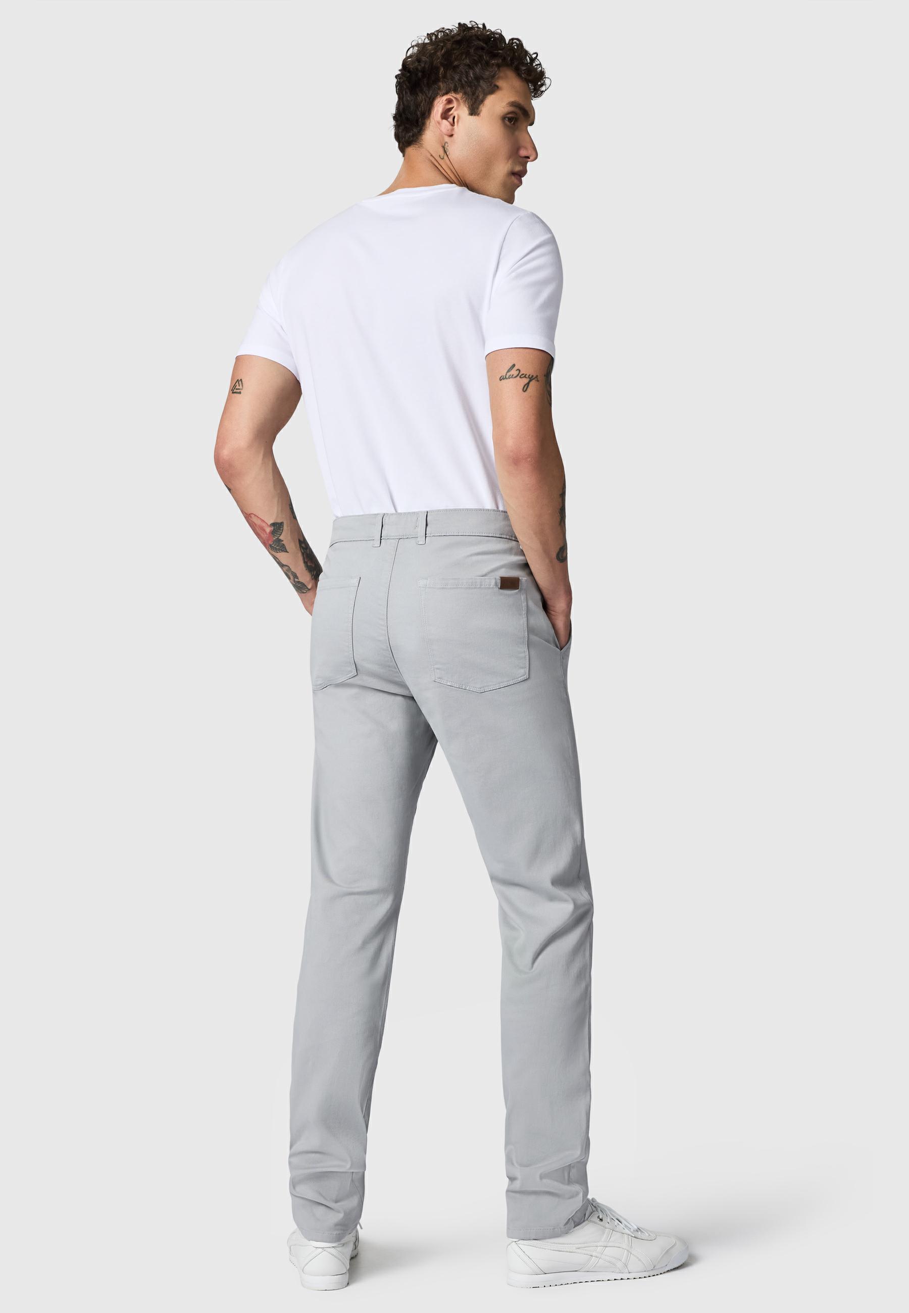 Lange Chino-Hose "Solon" Tapered Fit Meteor Grey