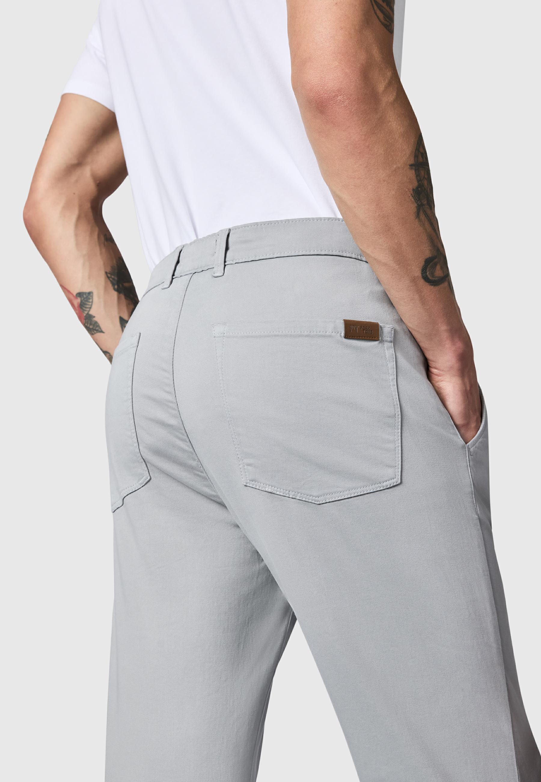 Lange Chino-Hose "Solon" Tapered Fit Meteor Grey